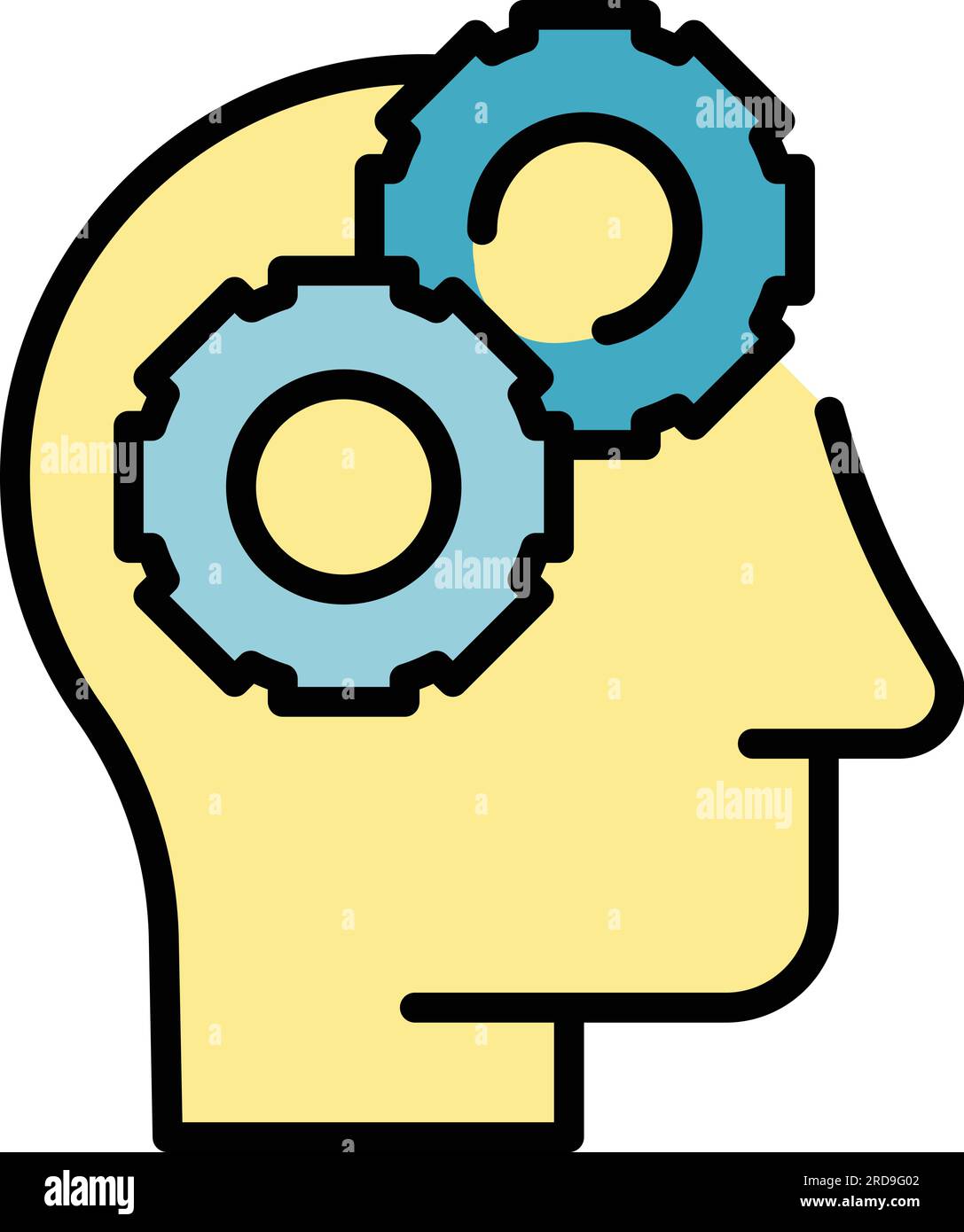 Brain thinking icon outline vector. Health process. Visual perception ...