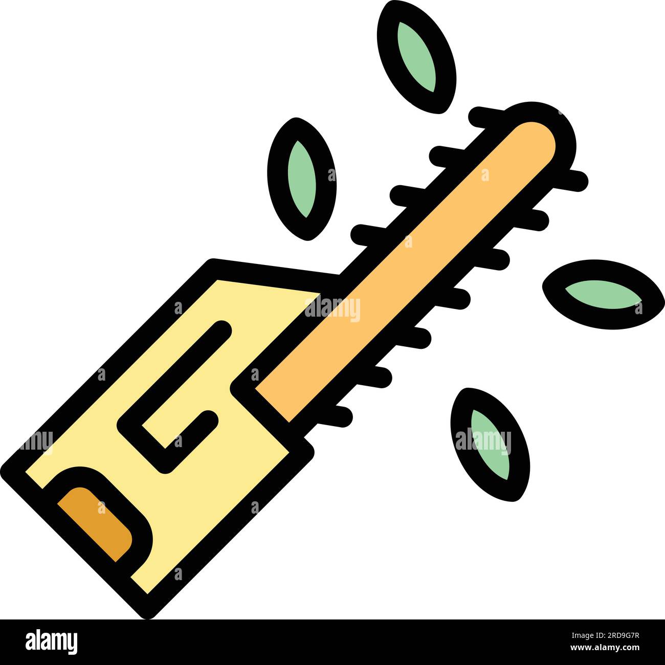 Pruning saw icon outline vector. Garden equipment. Electric chainsaw color flat Stock Vector