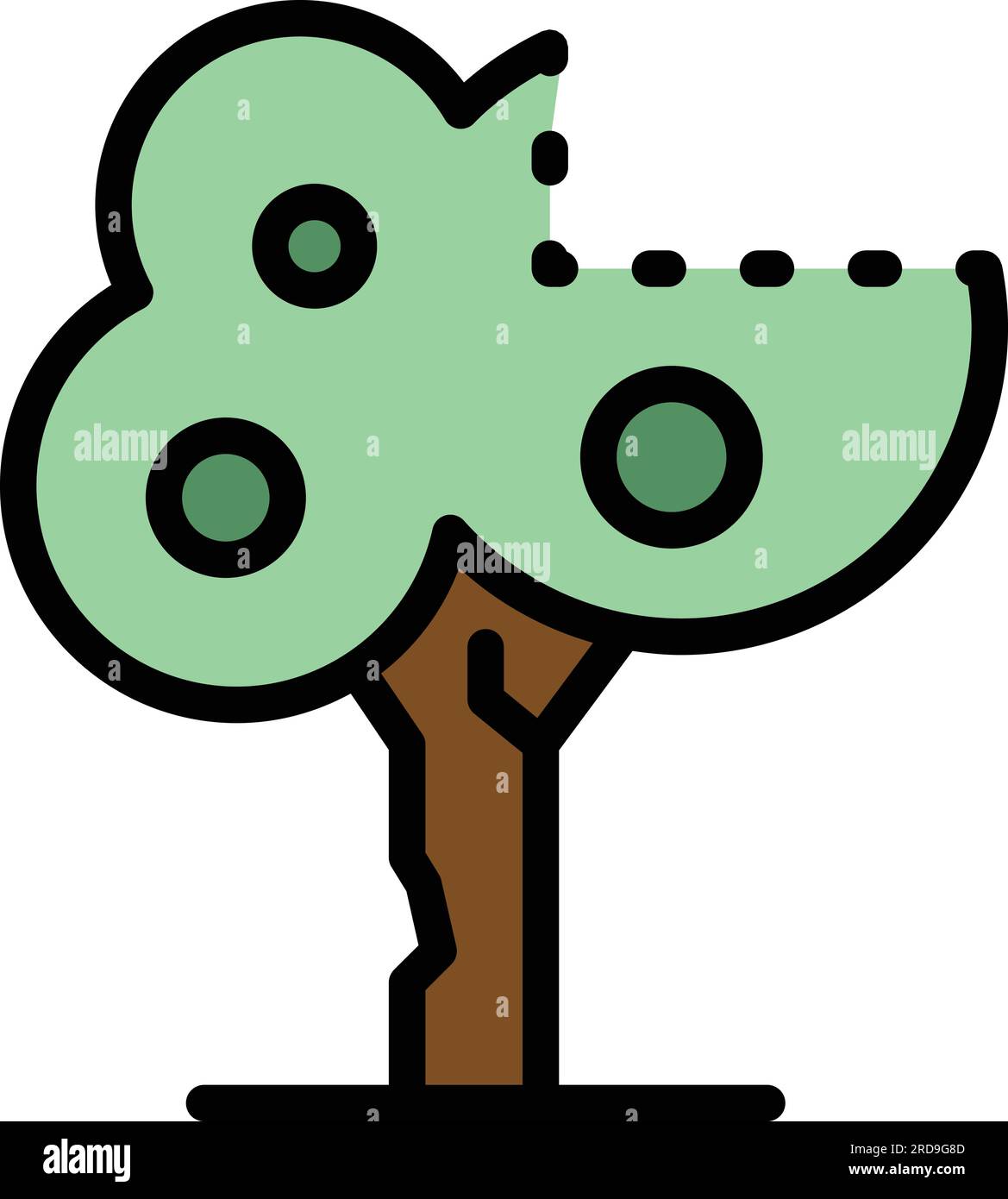 Arborist tree icon outline vector. Worker chainsaw. Trimmer saw color ...