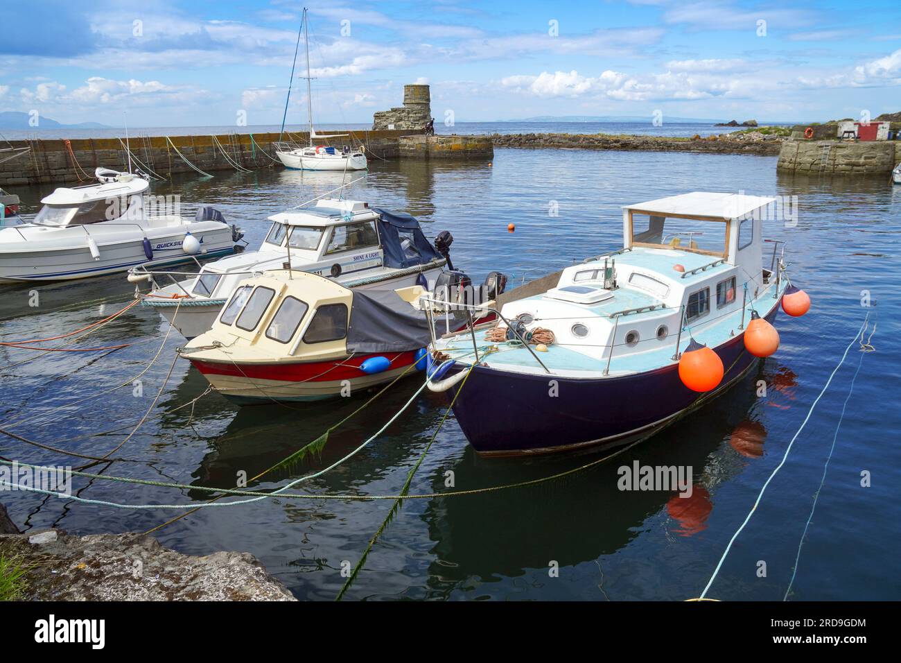 Dunure harbour, Ayrshire on the west coast of Scotland and opening into