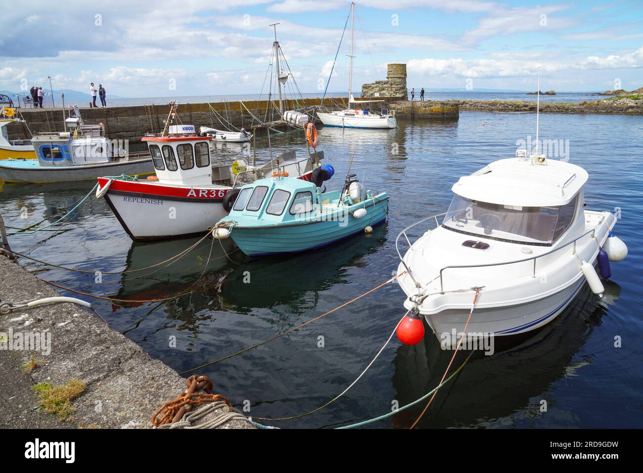 Dunure harbour, Ayrshire on the west coast of Scotland and opening into