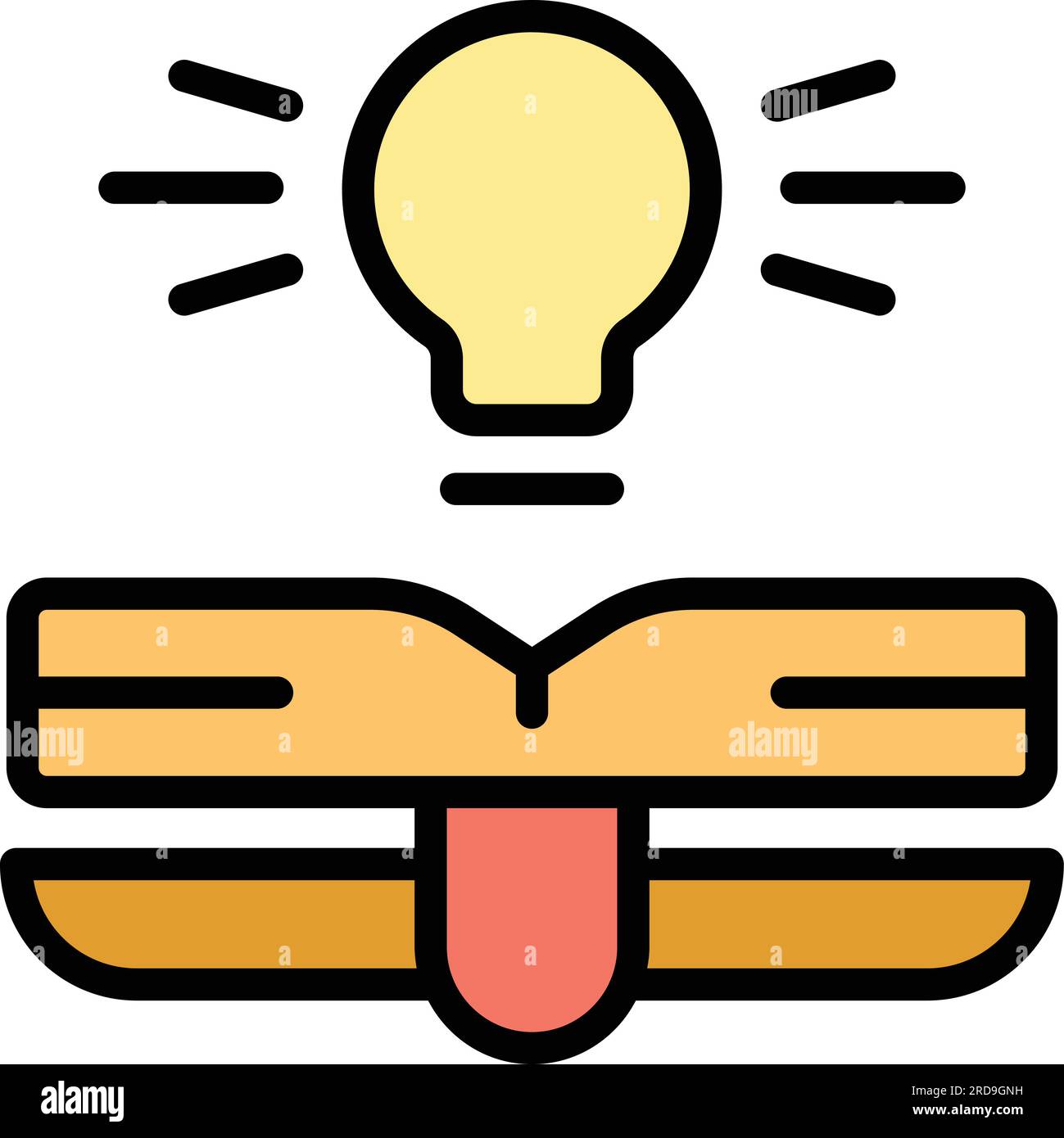 Idea solution icon outline vector. Creative light. Lightbulb answer color flat Stock Vector