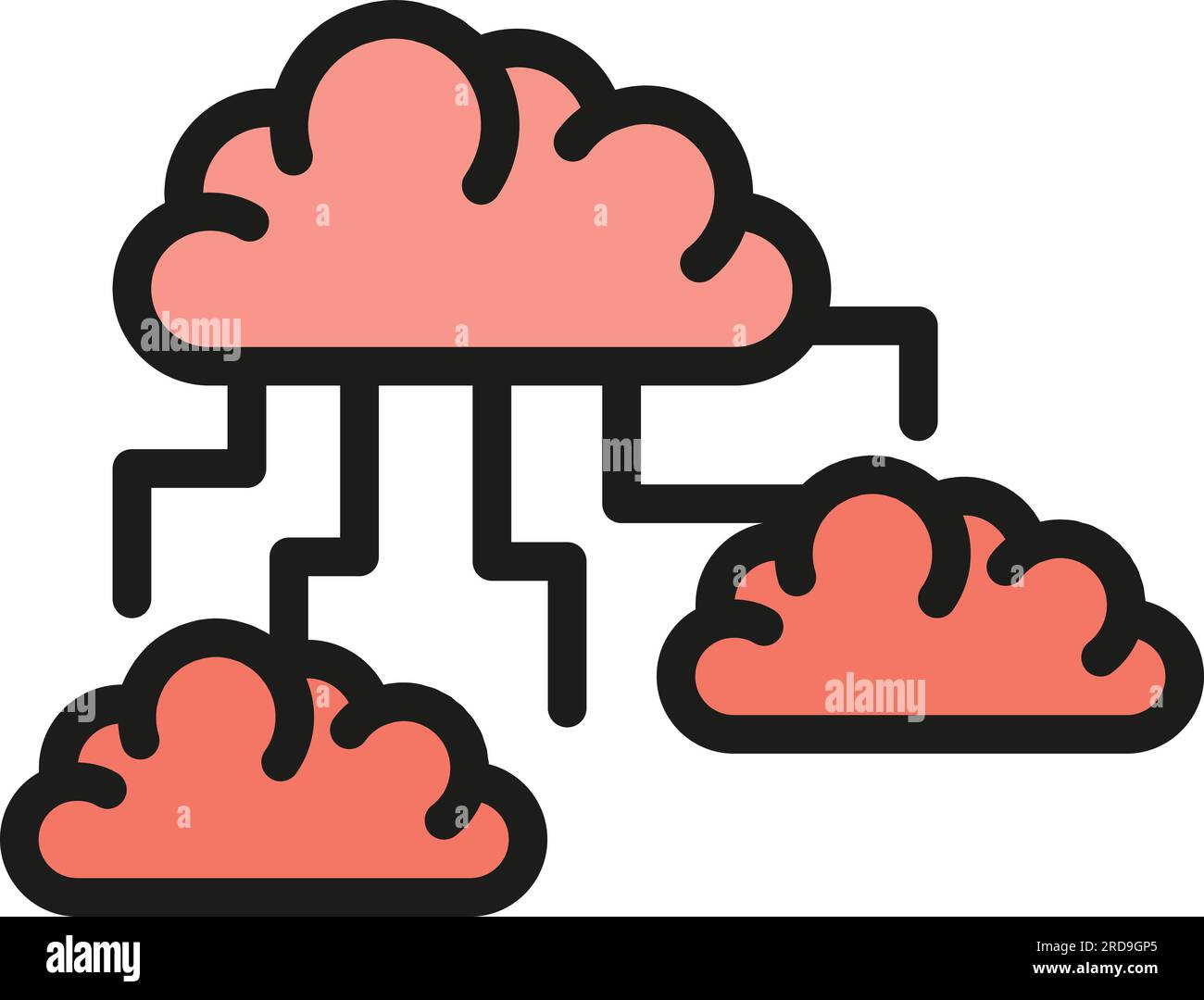 Storage memory cloud icon outline vector. Data server. External database color flat Stock Vector