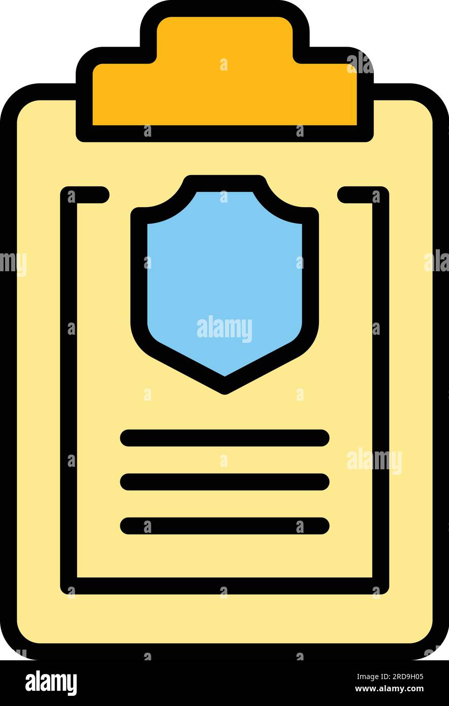 Privacy checklist icon outline vector. Pc security. Pc protection color flat Stock Vector