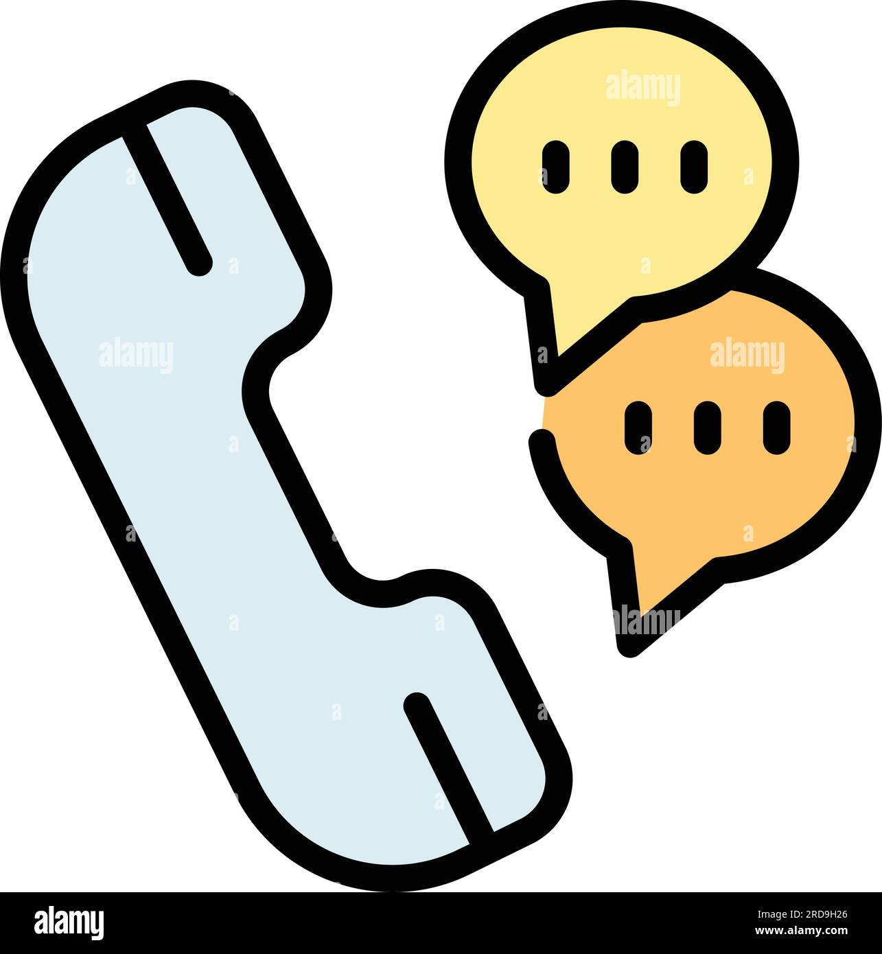 Call concentration icon outline vector. Smart mind. Support phone color flat Stock Vector