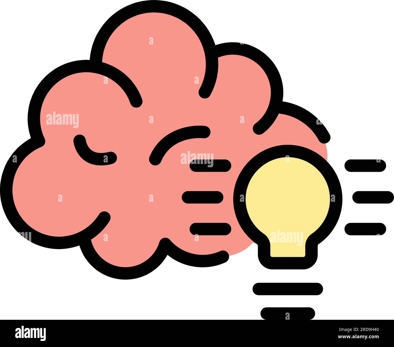 Creative idea icon outline vector. Brain bulb. Mind power color flat Stock Vector