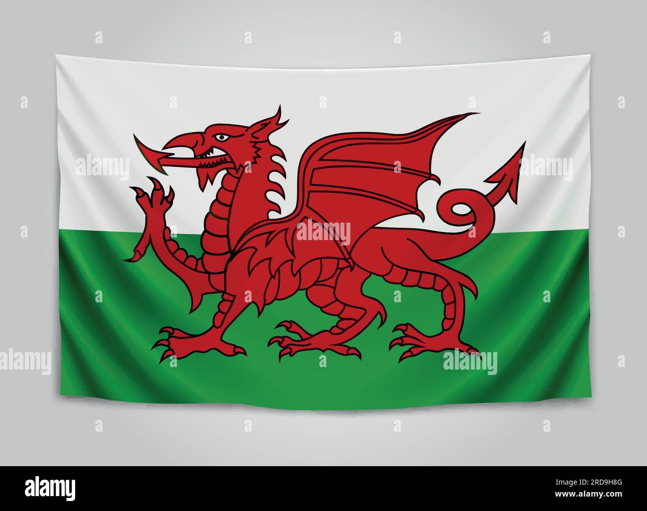 Hanging flag of Wales. Wales. National flag concept. Vector