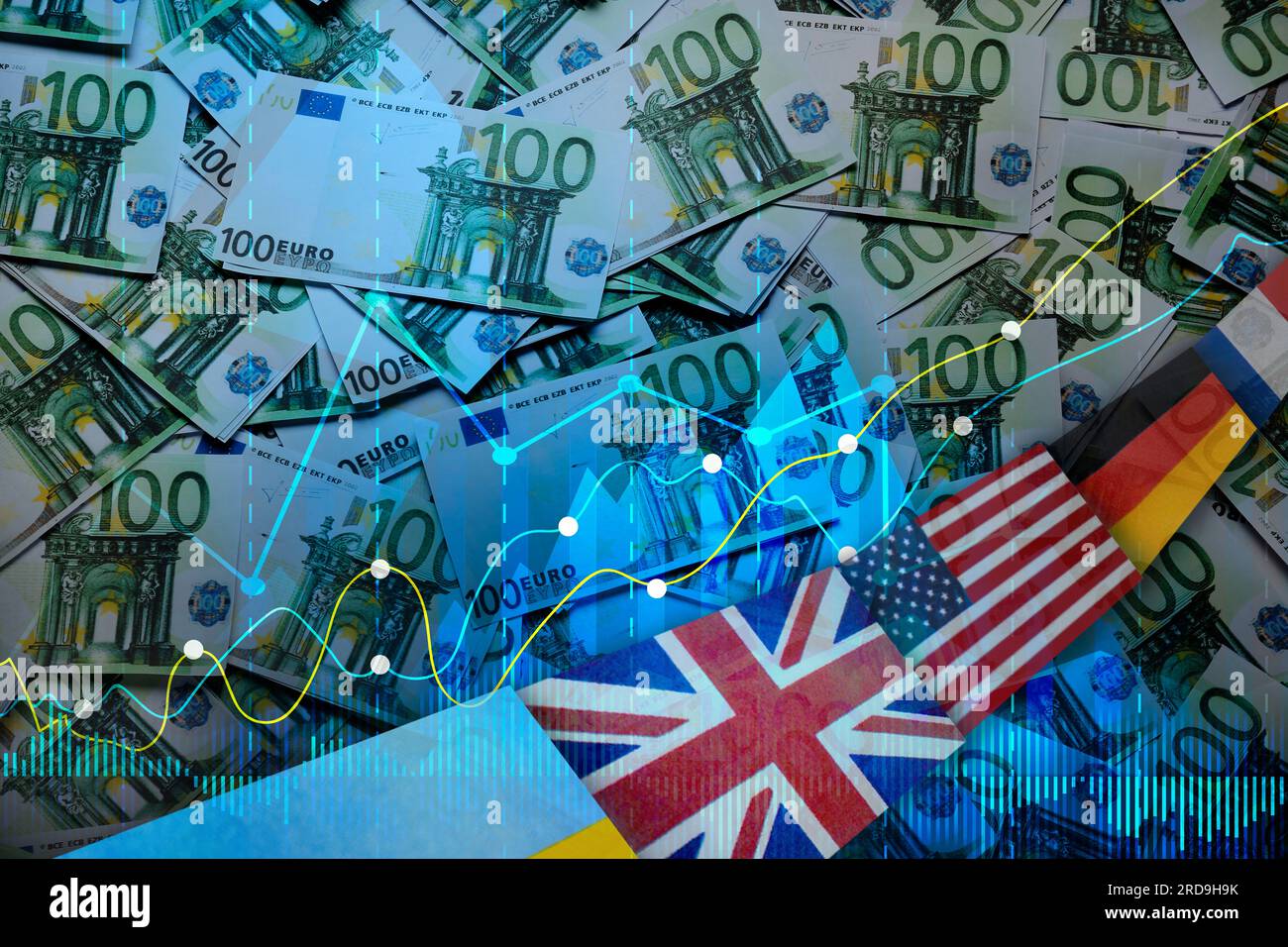 Foreign exchange market. Double exposure of money, digital currency