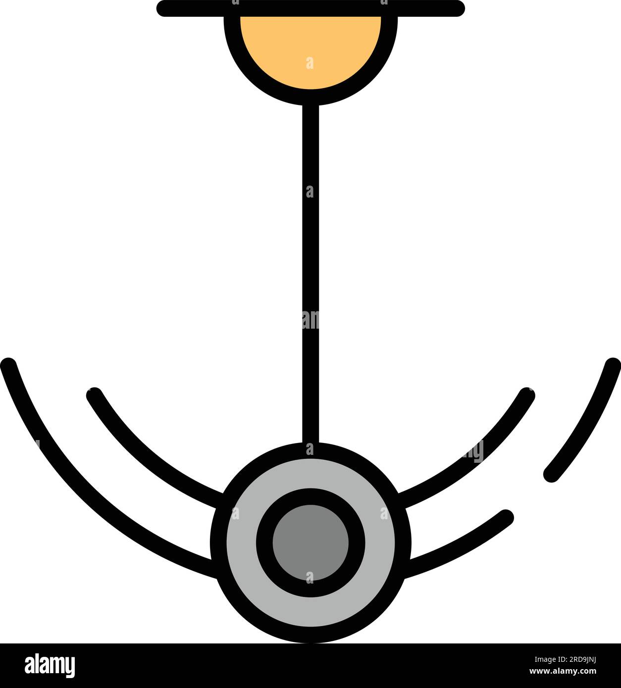Pendulum tool icon outline vector. Metronome clock. Swinging ball color flat Stock Vector