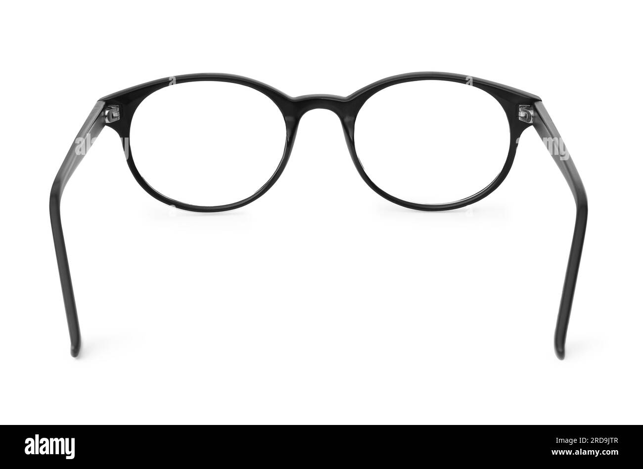 Stylish pair of glasses with black frame isolated on white Stock Photo Alamy