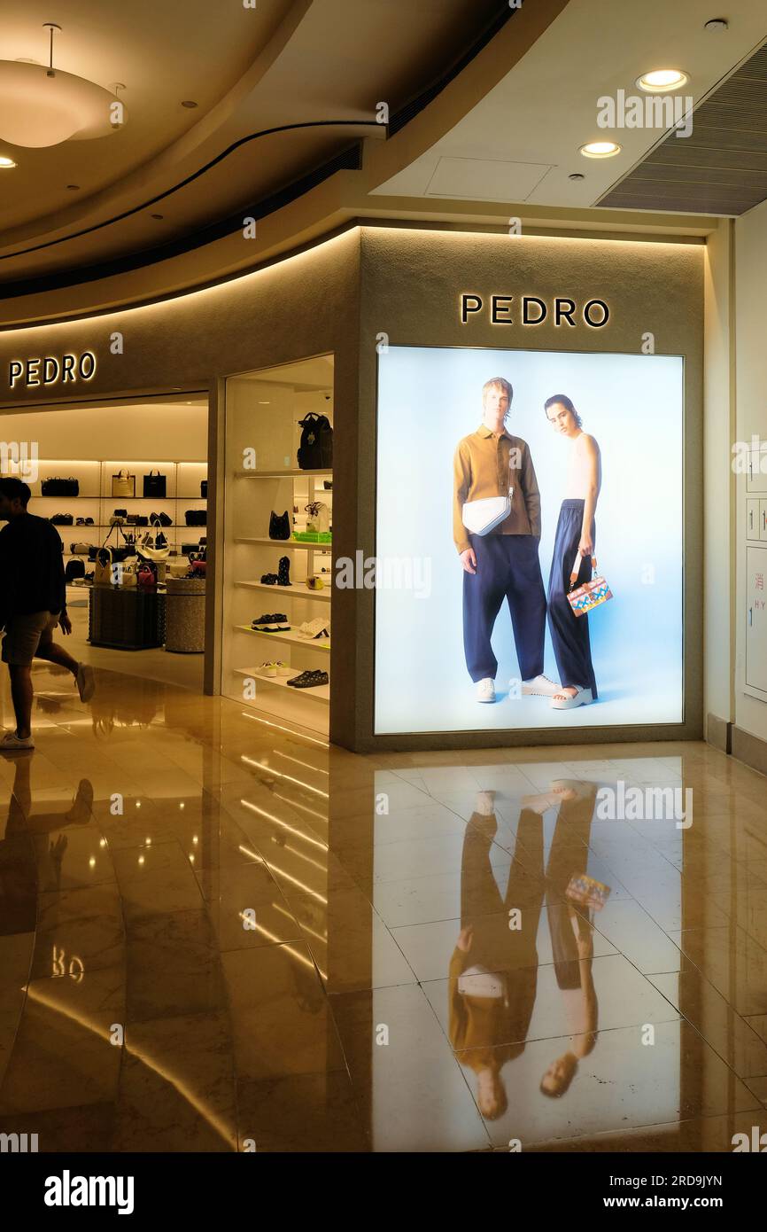 Pedro fashion brand clothing store and accessories boutique at Taipei 101 mall in Taipei, Taiwan; founded in Singapore; men's and women's retail shop Stock Photo