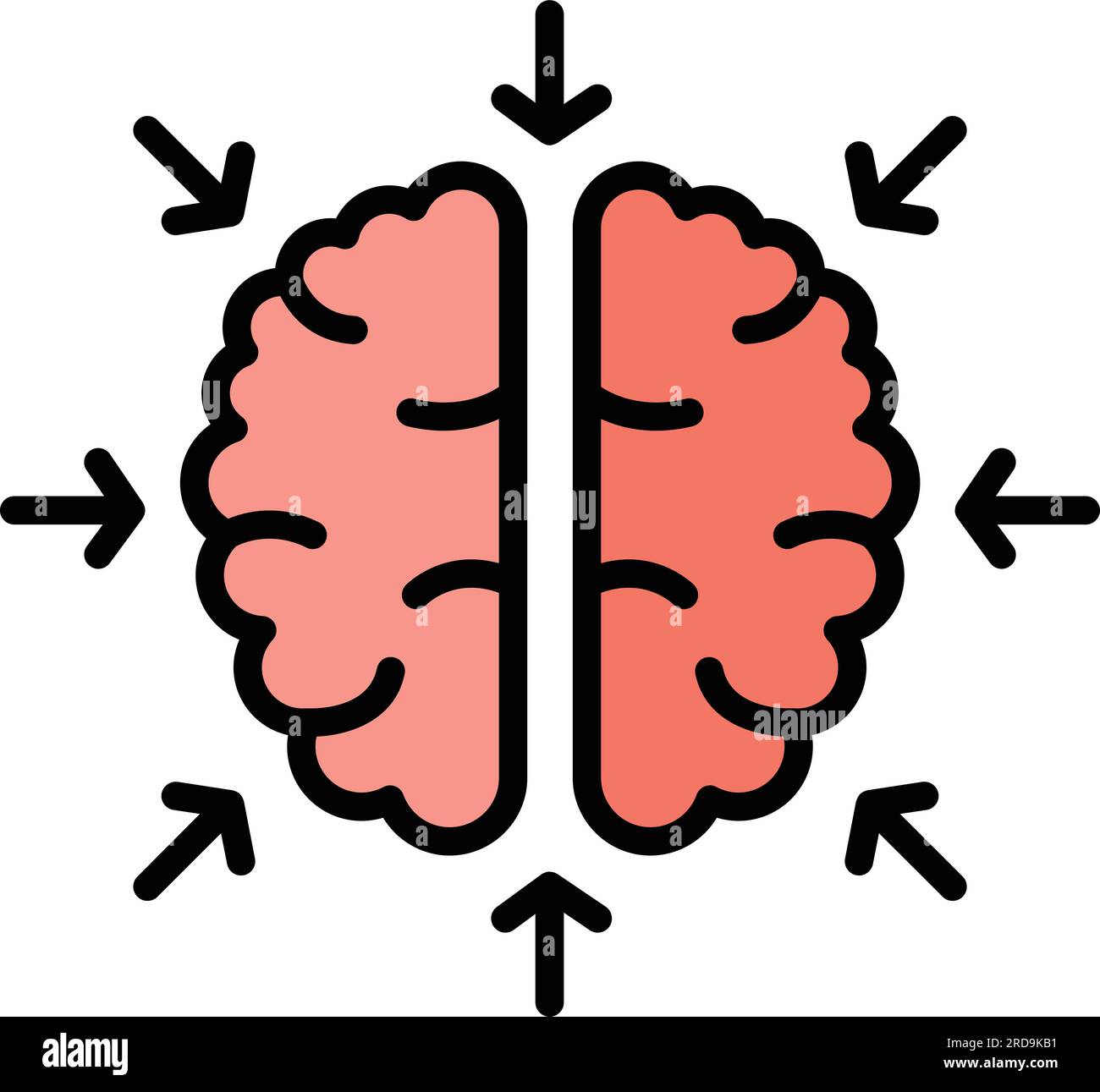 Cognitive brain icon outline vector. Visual sensory. Health information  color flat Stock Vector Image & Art - Alamy