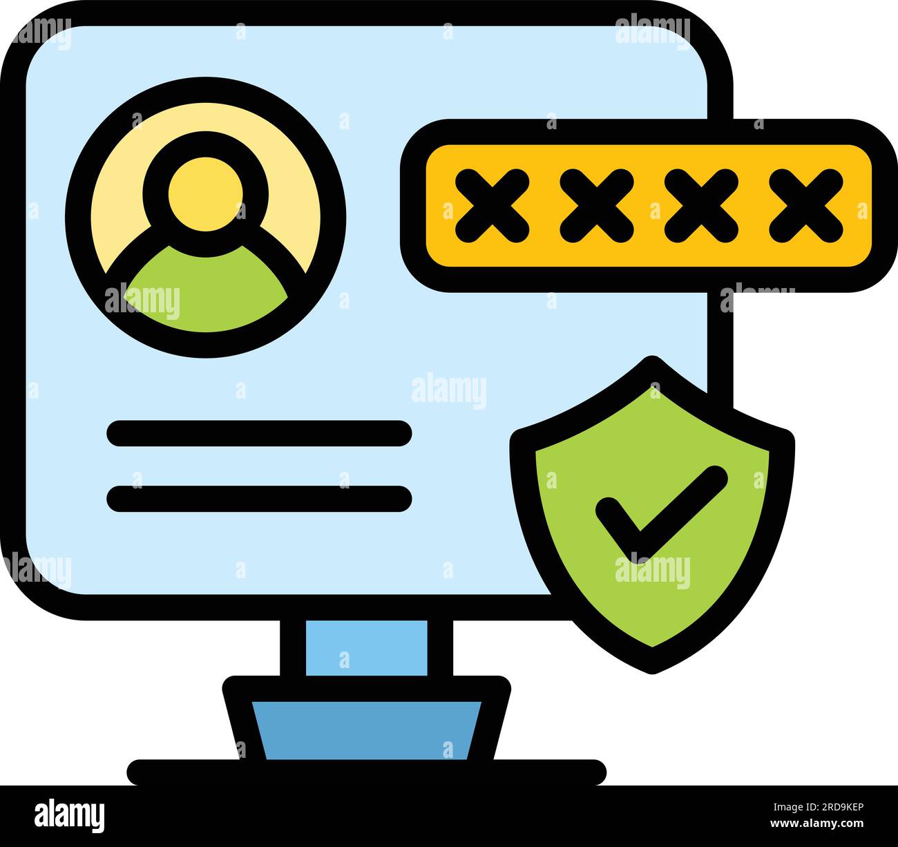 Client privacy icon outline vector. User data. Safe customer color flat ...