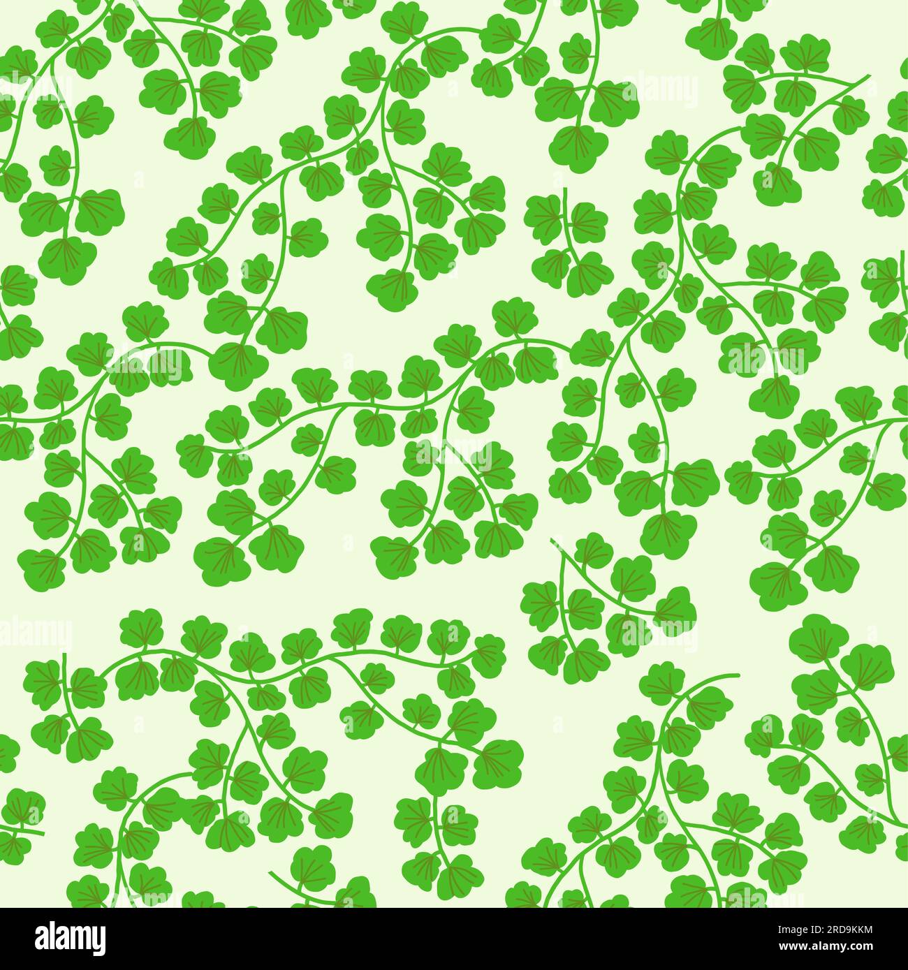seamless abstract green pattern with leaves , vector floral background ...