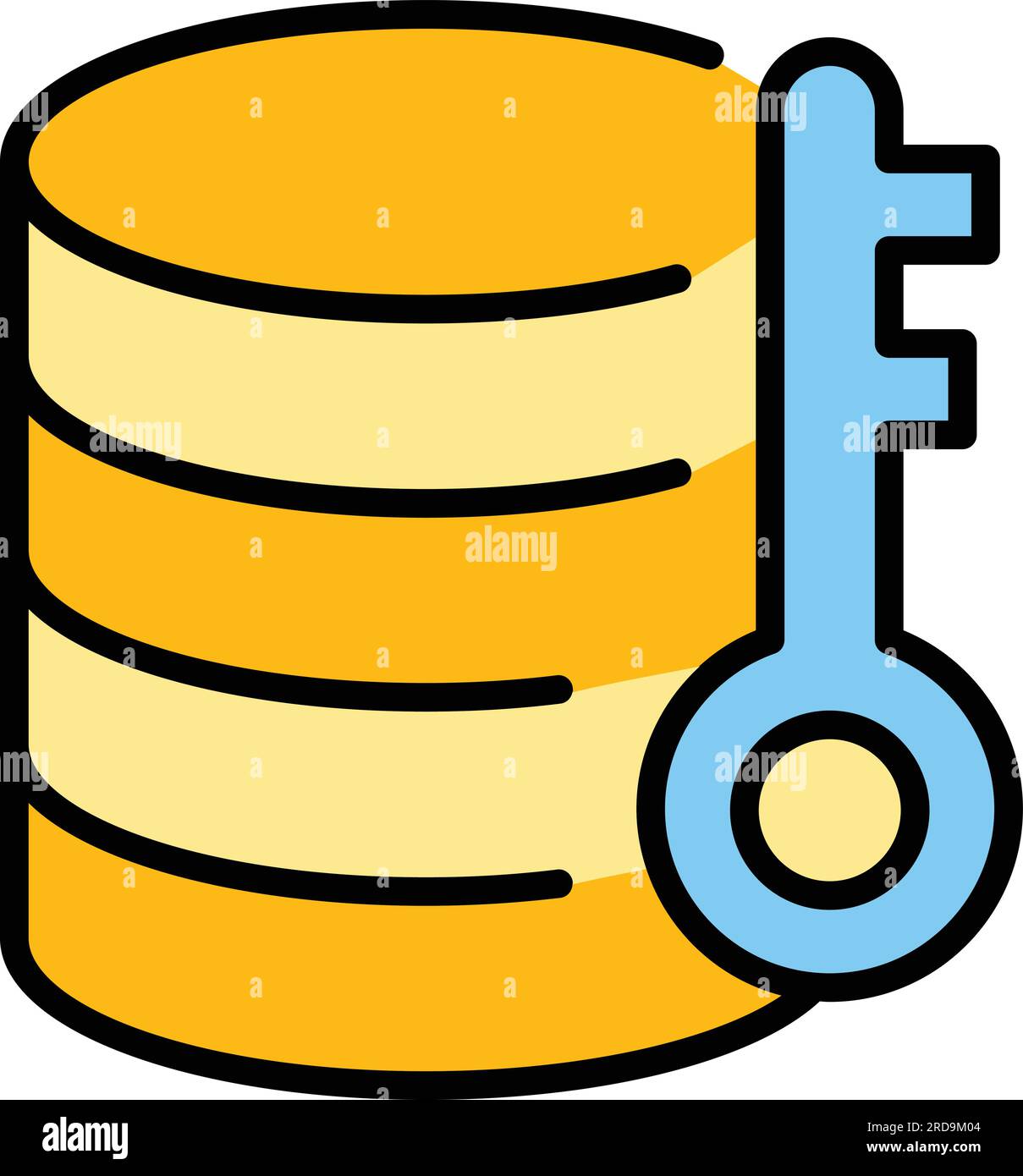Key data icon outline vector. Safety password. Safety lock color flat Stock Vector