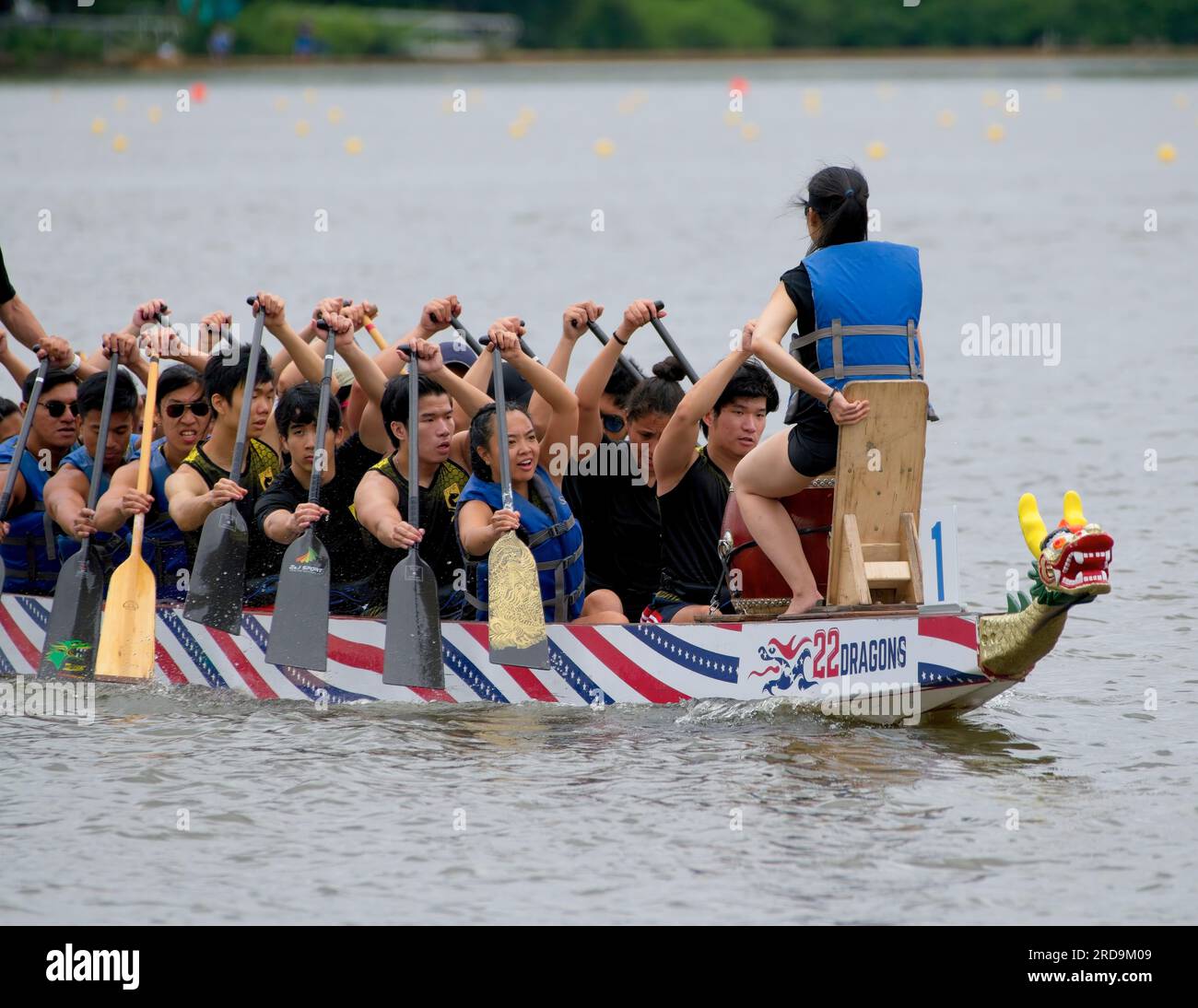 Dragon Boat Racing Cooper river keeping time Stock Photo Alamy