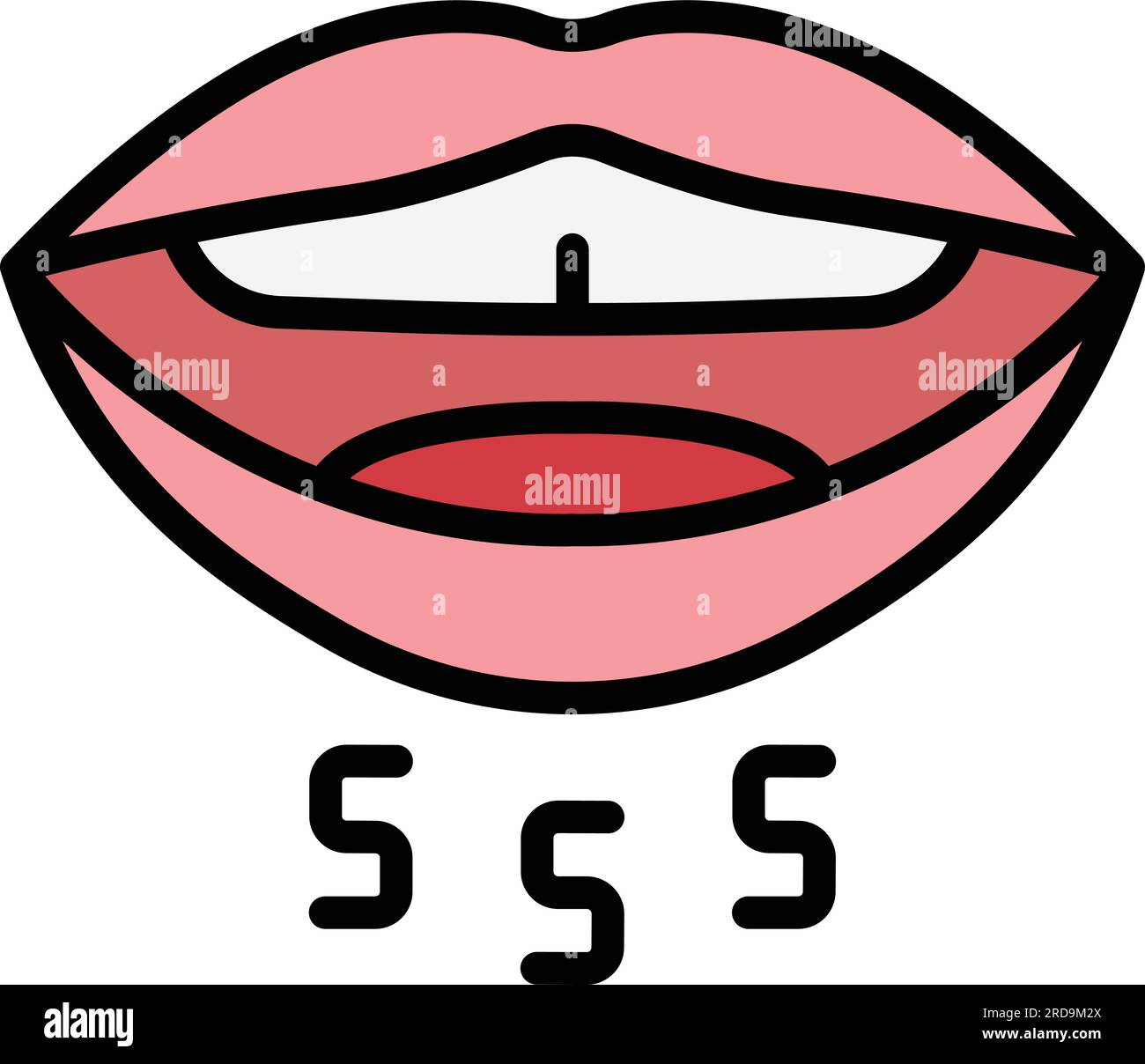 Mouth letters icon outline vector. Speech therapy. Speaking letter