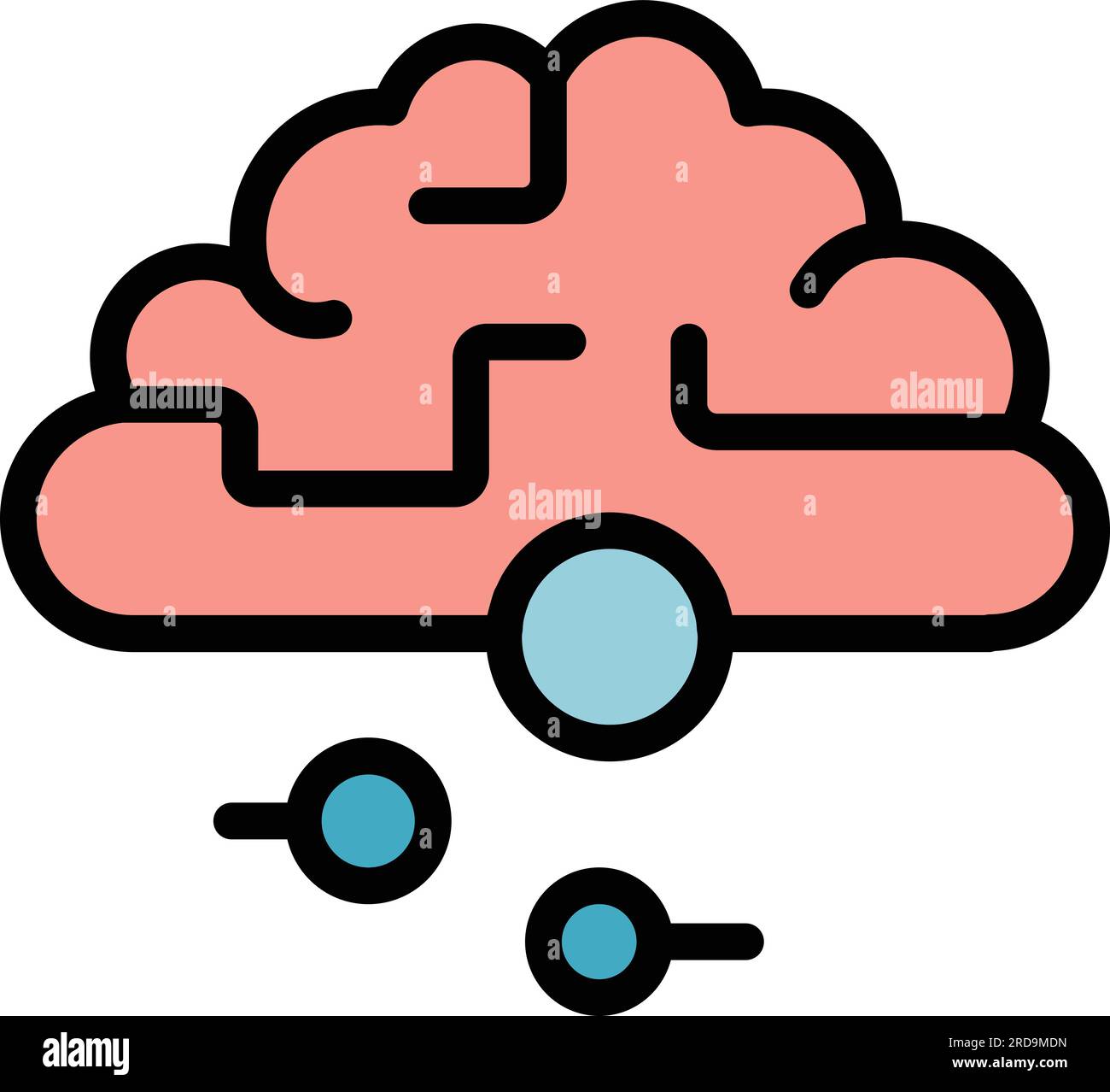 Brain attention icon outline vector. Cognitive focus. Mental