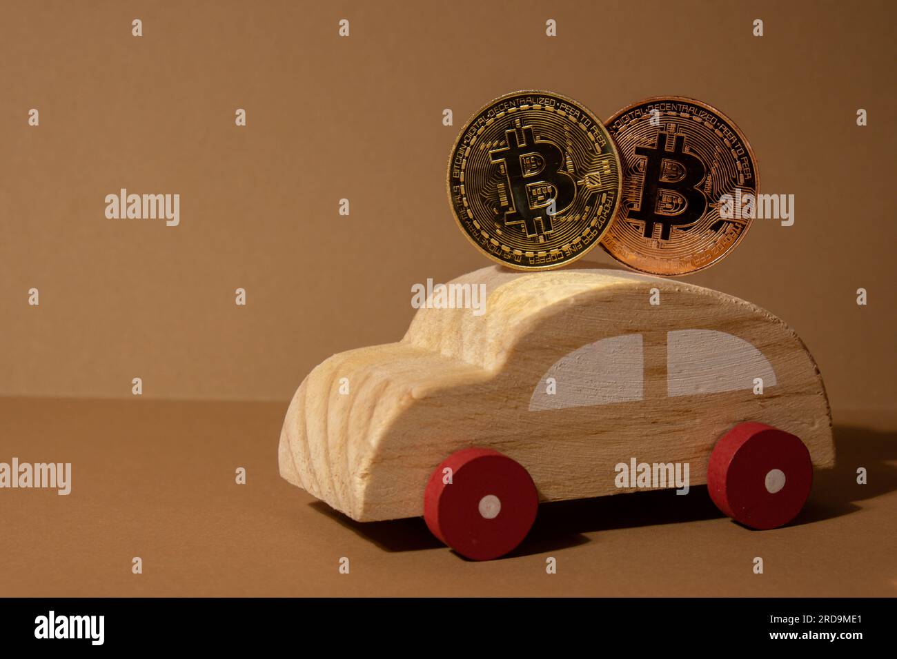Bitcoin cryptocurrency mining and transport concept. Blockchain technology.  Toy truck with golden bitcoins and other currency. Dark background Stock  Photo - Alamy