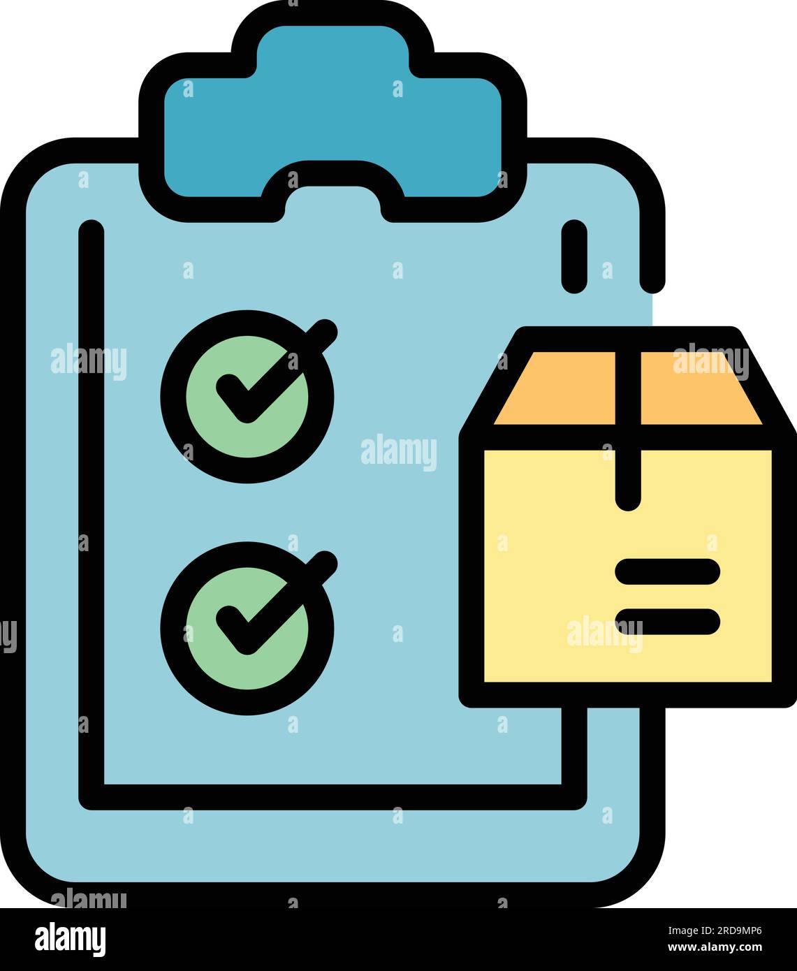 Checklist parcel icon outline vector. Delivery box. Express service