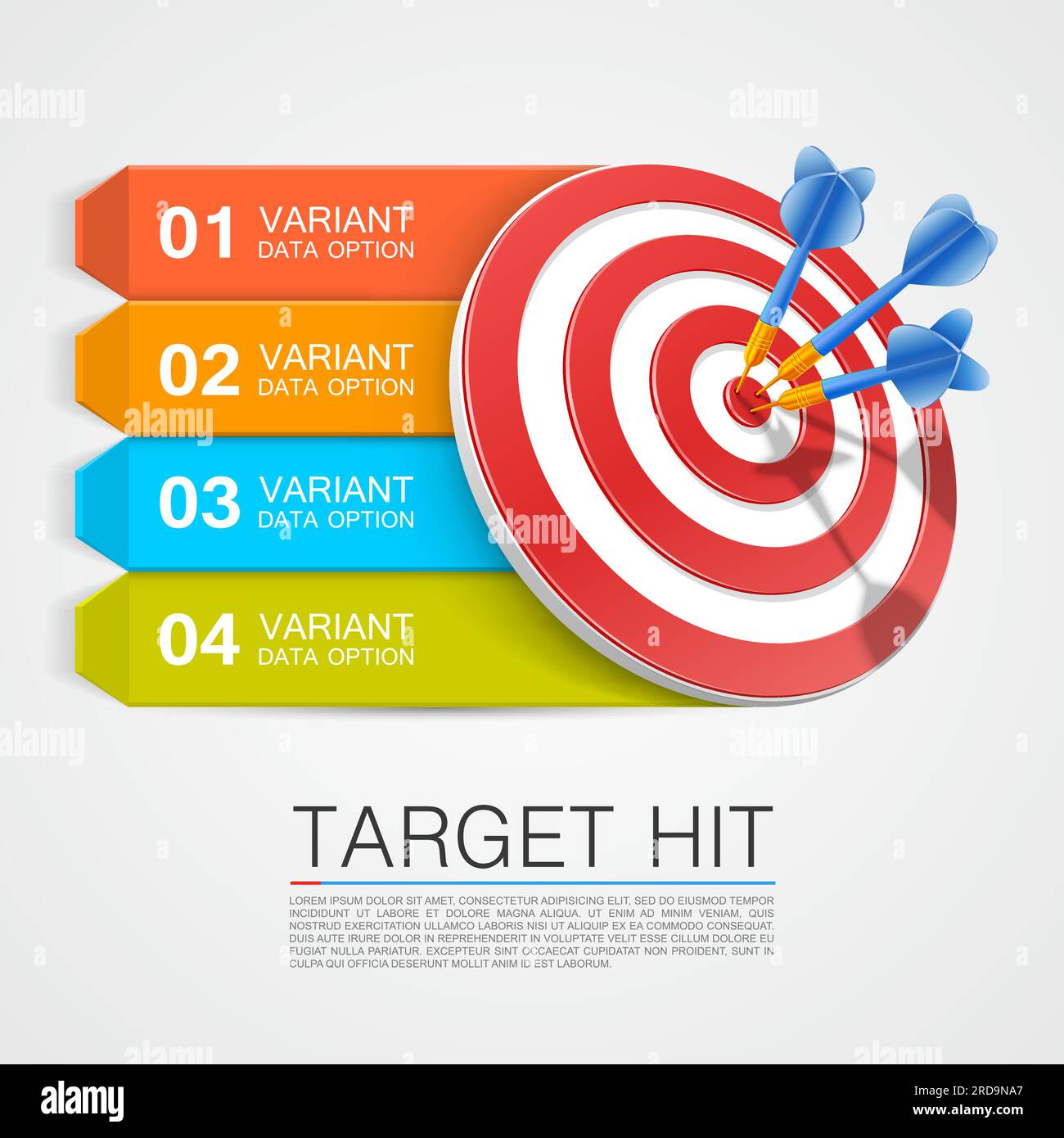 Graphic information target with darts. Vector illustration Stock Vector
