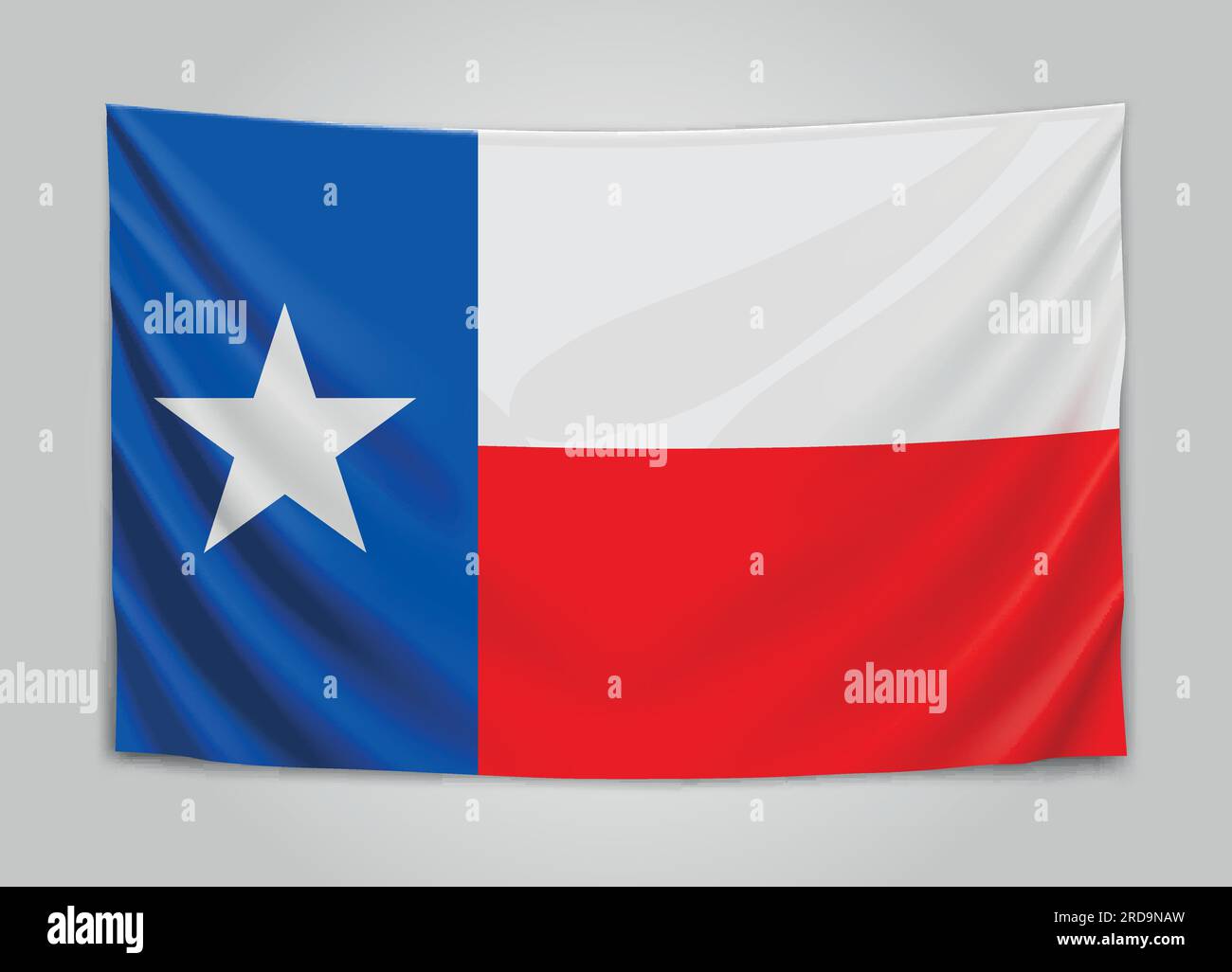 Hanging flag of Texas. State flag concept. Vector illustration Stock