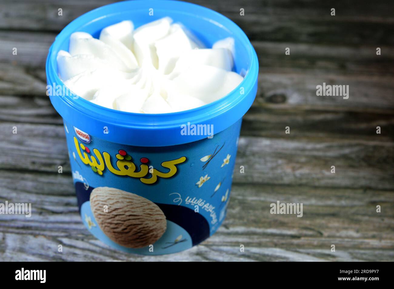 Cairo, Egypt, July 6 2023 Carnavalita IceCream Vanilla from Nestle