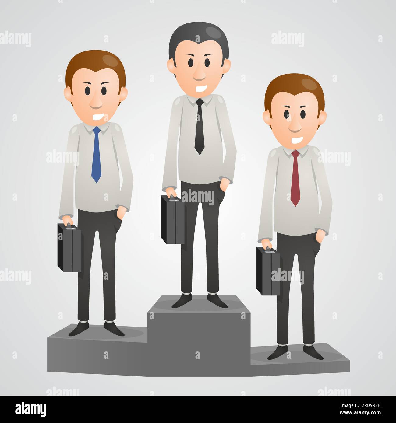 Office man on a pedestal leader. Vector illustration Stock Vector Image