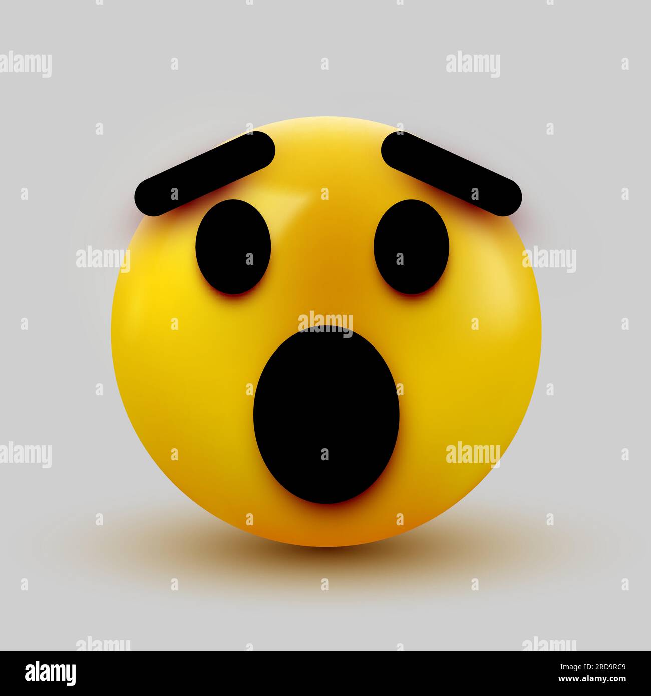 Surprised Emoji Isolated On White Background Shocked Emoticon Vector