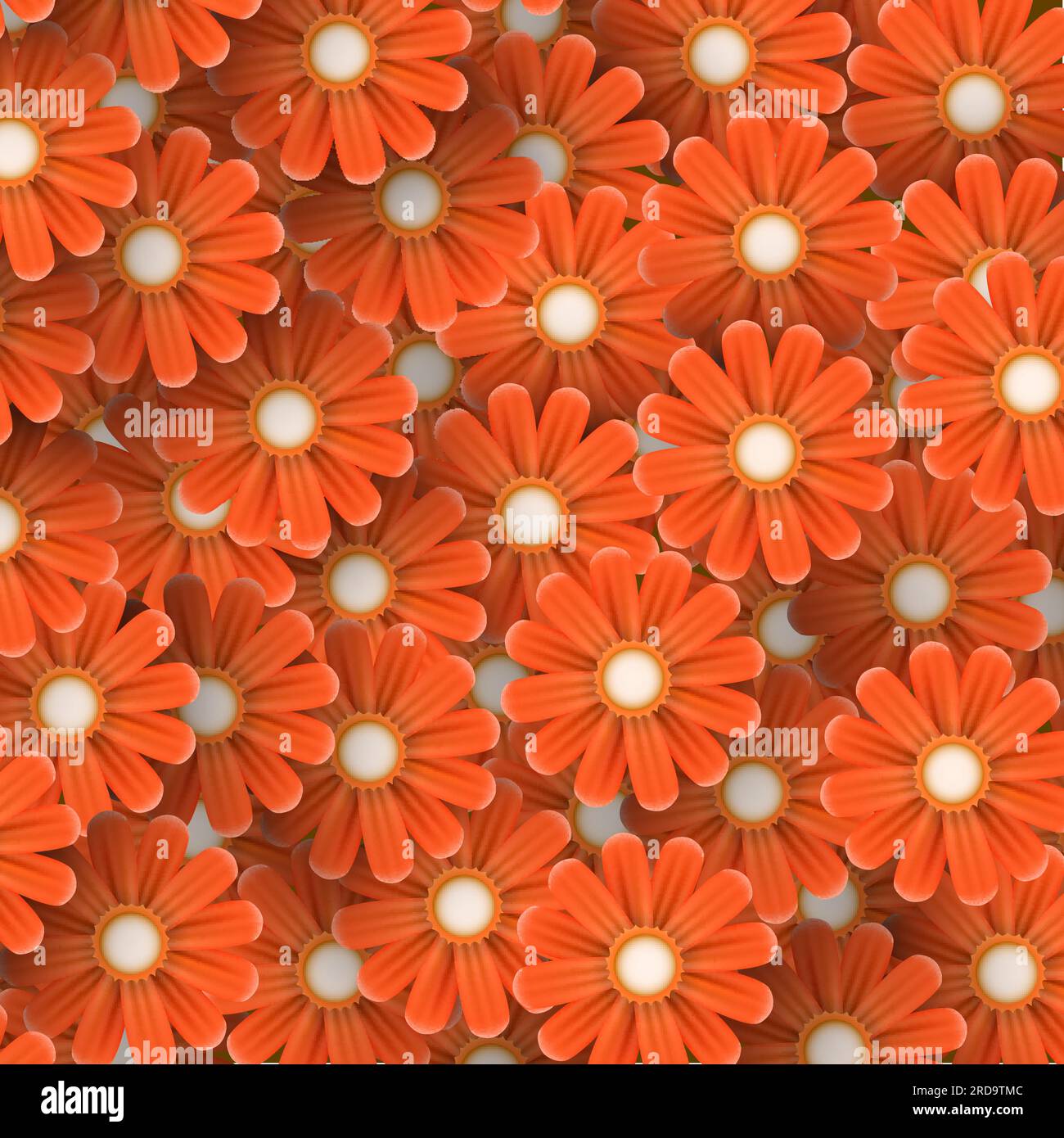 Abstract orange flowers background. Closeup vector illustration Stock