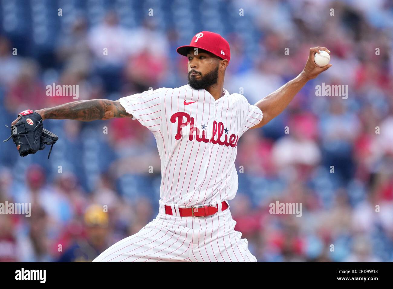 Philadelphia Phillies' Cristopher Sanchez plays during a baseball game,  Friday, July 14, 2023, in Philadelphia. (AP Photo/Matt Slocum Stock Photo -  Alamy