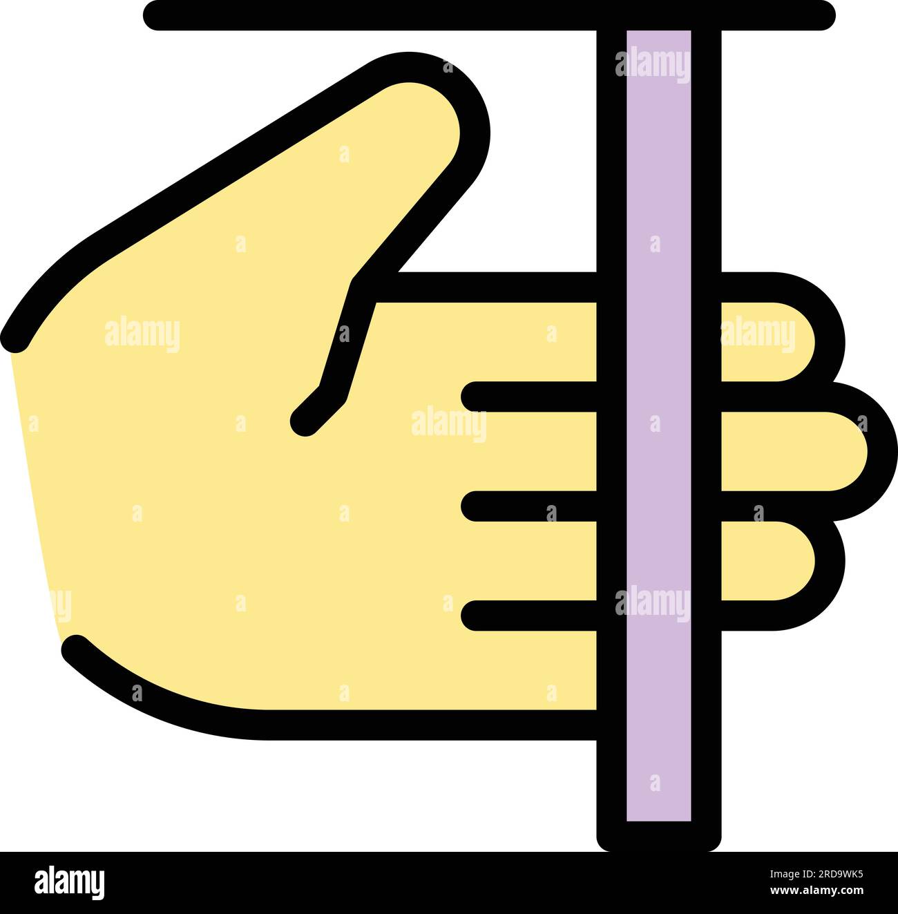 Palm scanner icon outline vector. Biometric recognition. Scan identification color flat Stock Vector