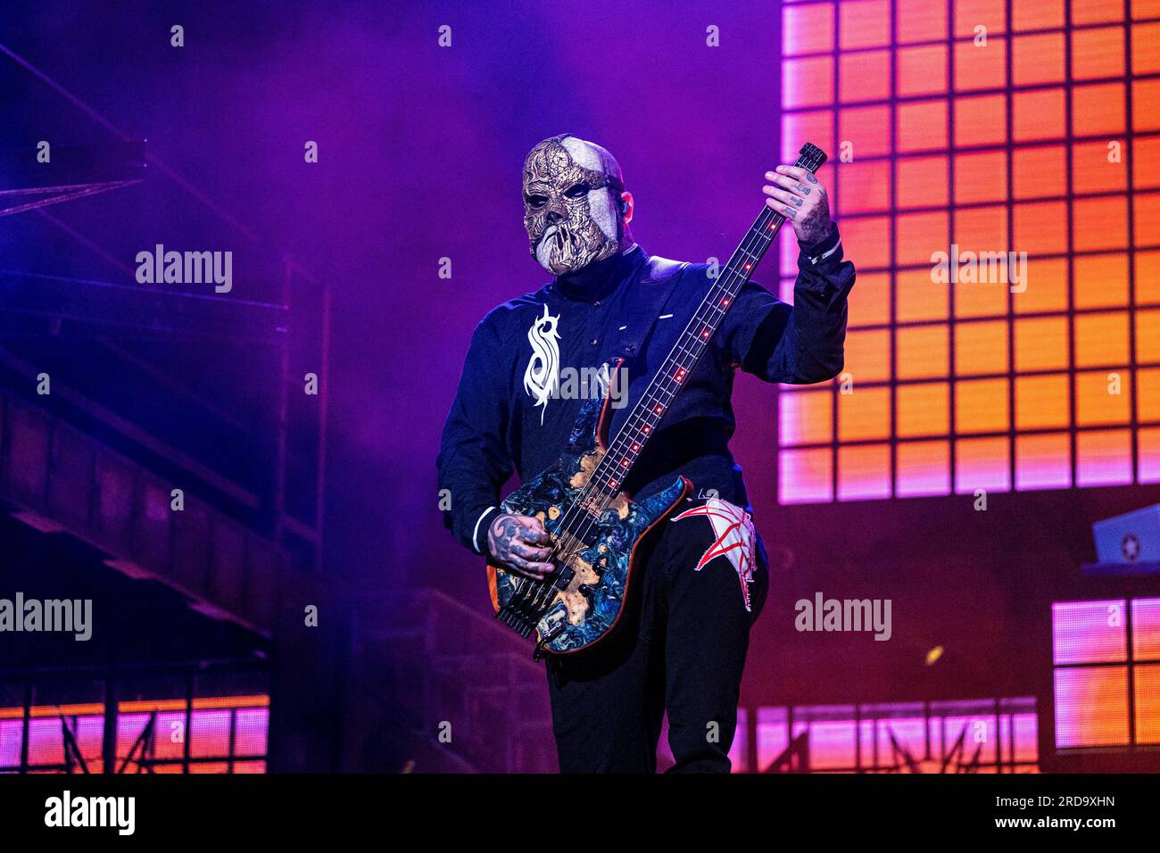 Alessandro Venturella of Slipknot performs at Inkcarceration Music and Tattoo Festival on Sunday, July 16, 2023, at Ohio State Reformatory in Mansfield, Ohio. (Photo by Amy Harris/Invision/AP Stock Photo - Alamy