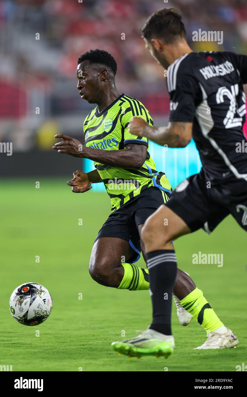 Washington, USA. 19th July, 2023. Eddie Nketiah of Arsenal during the MLS All-Star Game between Arsenal FC and MLS All-Stars at Audi Field on July 19, 2023 in Washington, DC. Credit: Brazil Photo Press/Alamy Live News Stock Photo