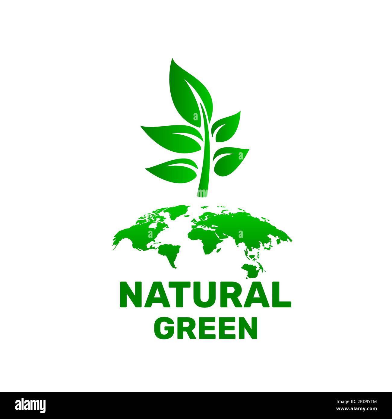 Ecology organic green earth. sign on a white background. Vector