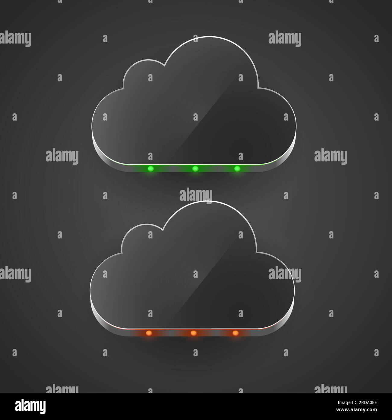 Cloud technology computing concept led cloud vector illustration Stock