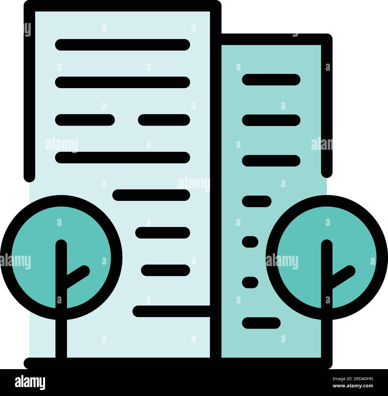 City building icon outline vector. Multistory block. Floor apartment color flat Stock Vector