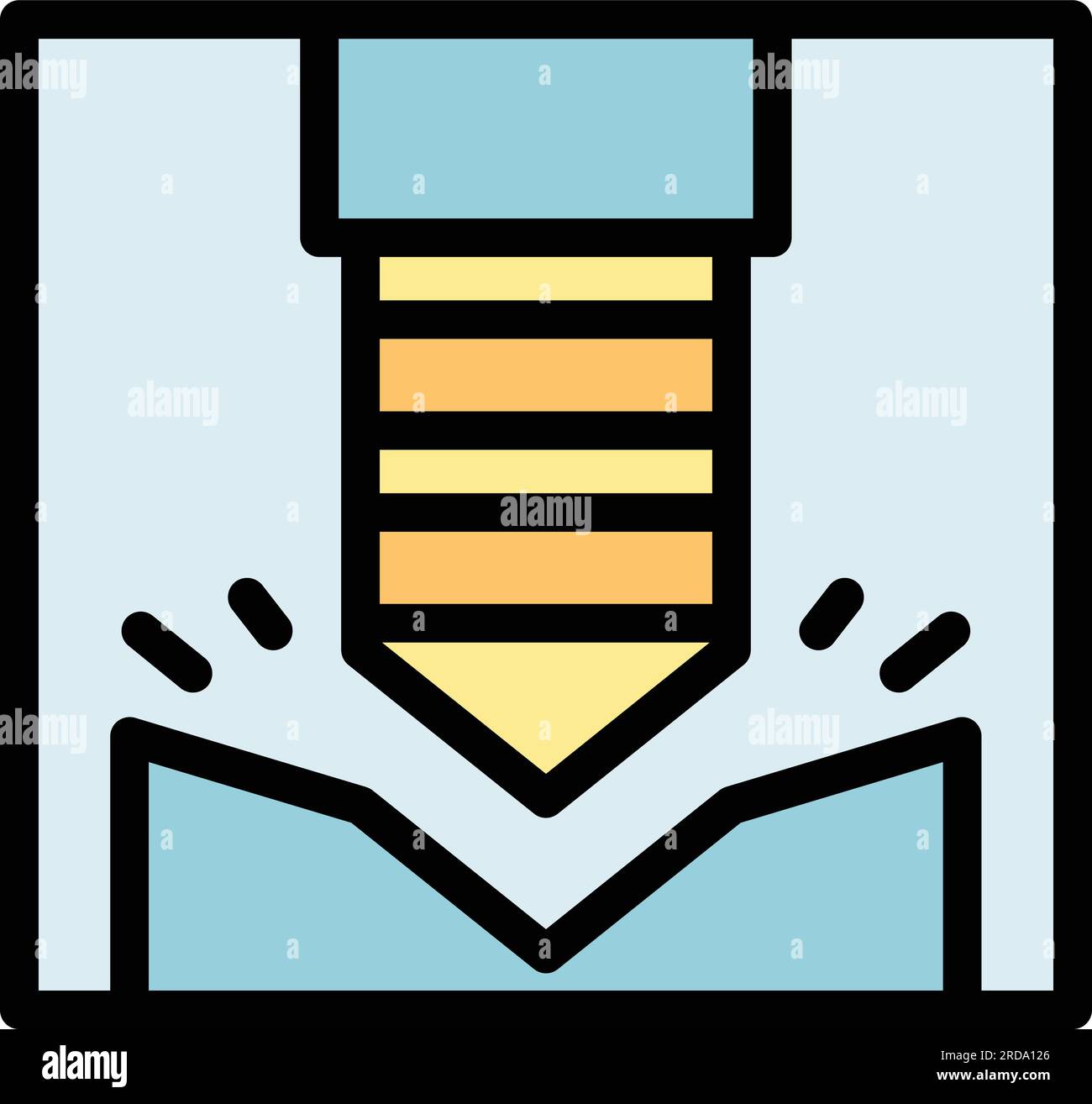 Factory cnc machine icon outline vector. Lathe equipment. Work tool color flat Stock Vector