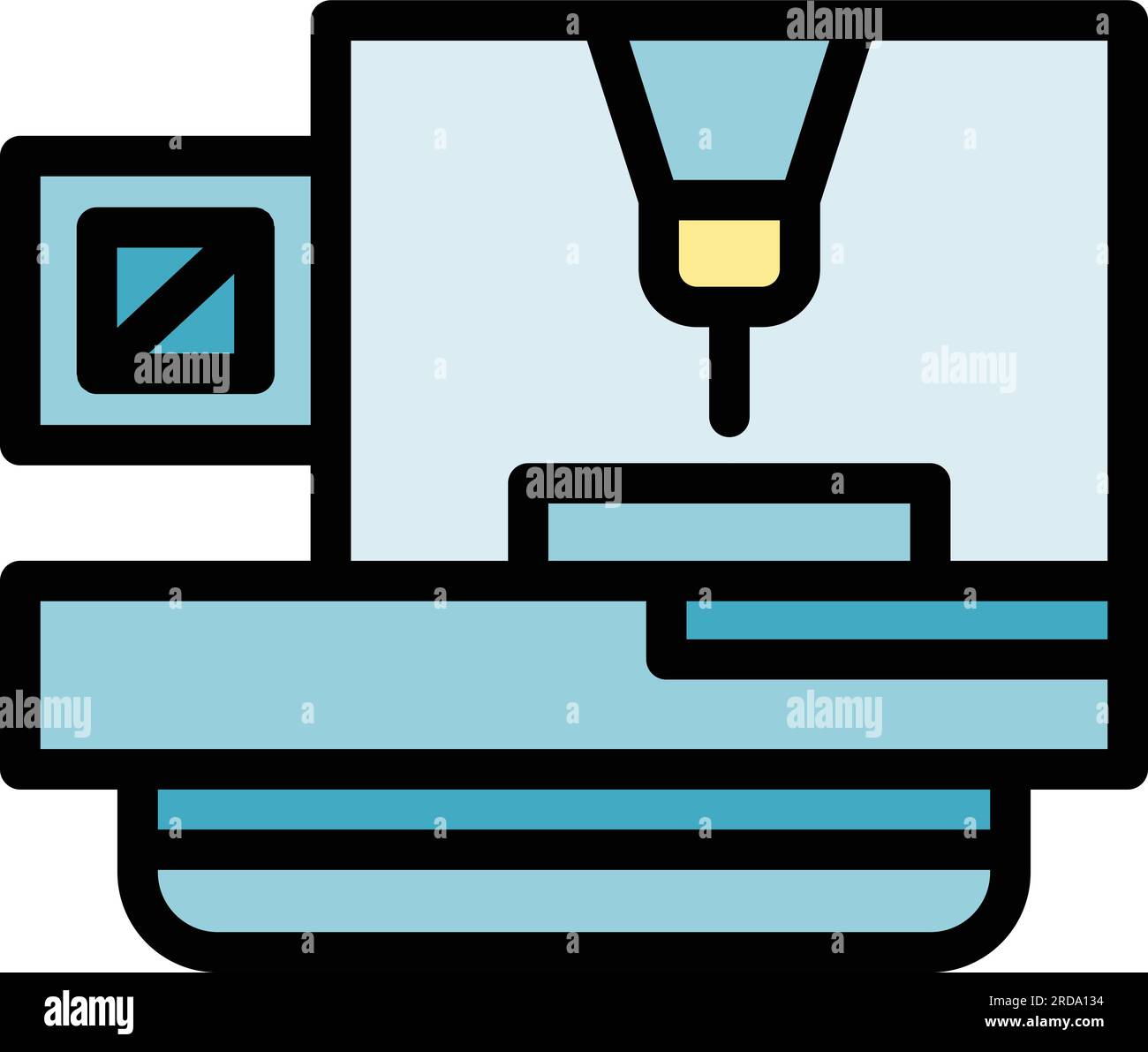 Metal cnc machine icon outline vector. Lathe equipment. Work tool color ...