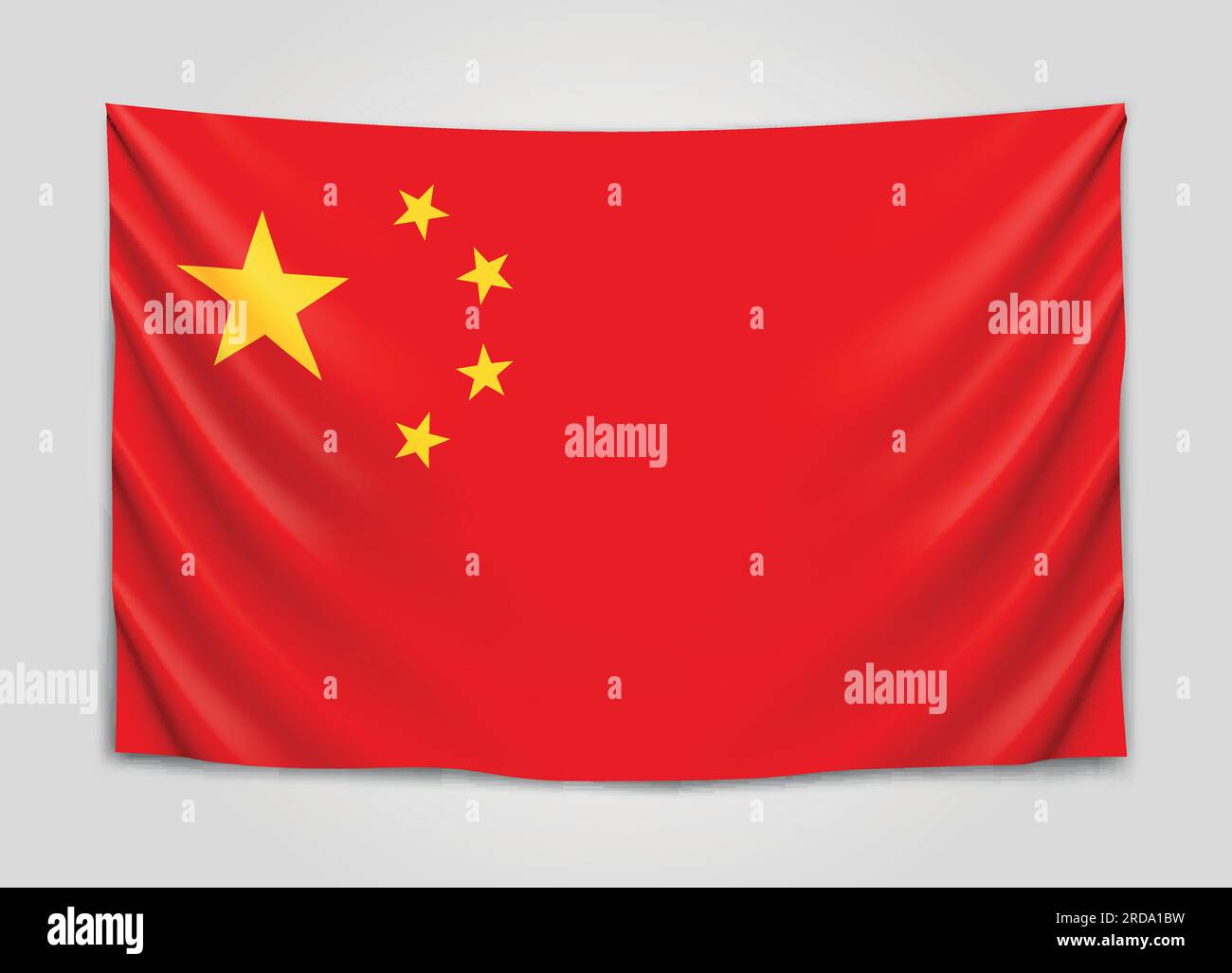 Hanging Flag Of China People Republic Of China National Flag Concept Vector Illustration 7174