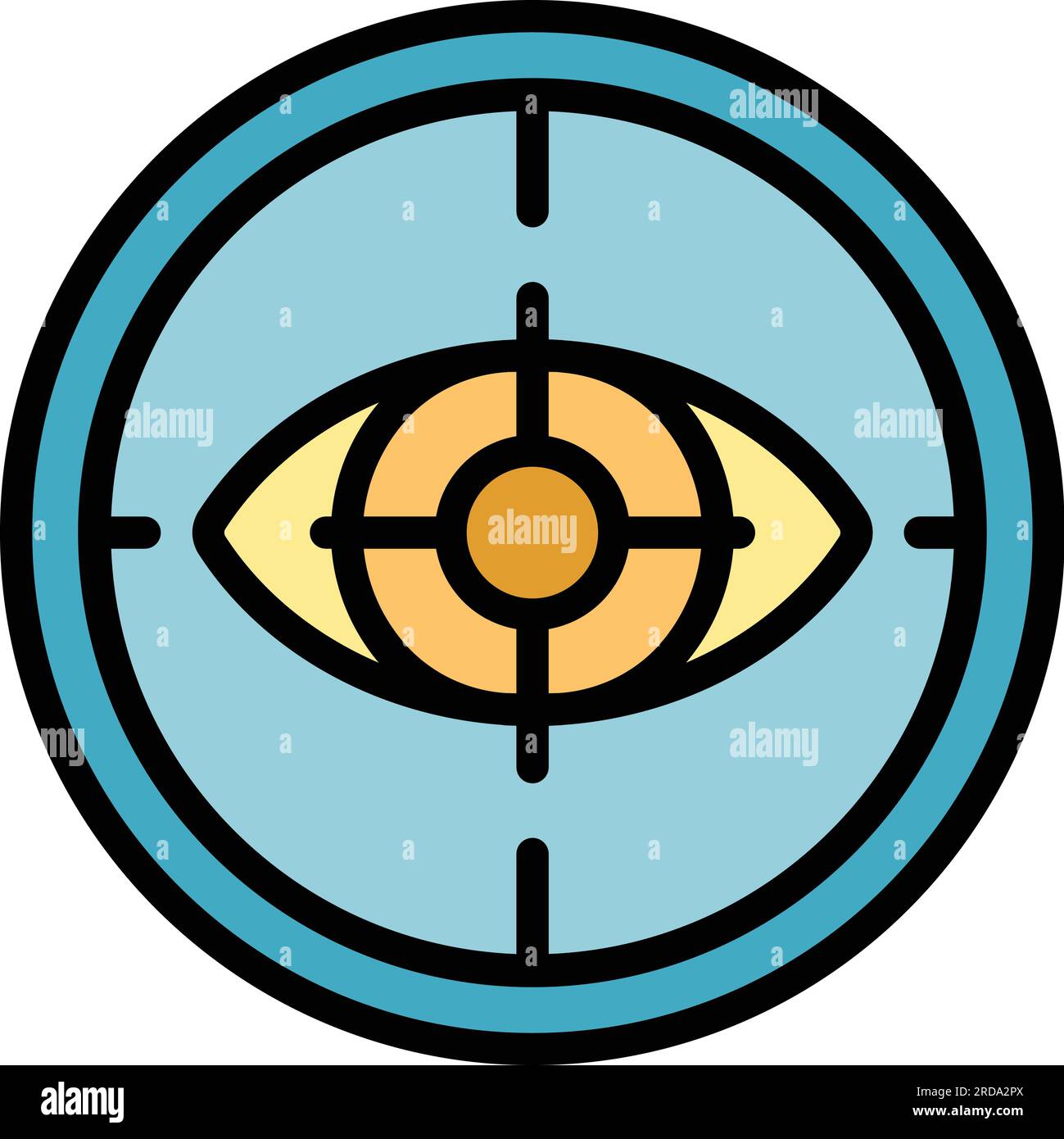 Cyber eye icon outline vector. Theft fraud. Secure key color flat Stock Vector
