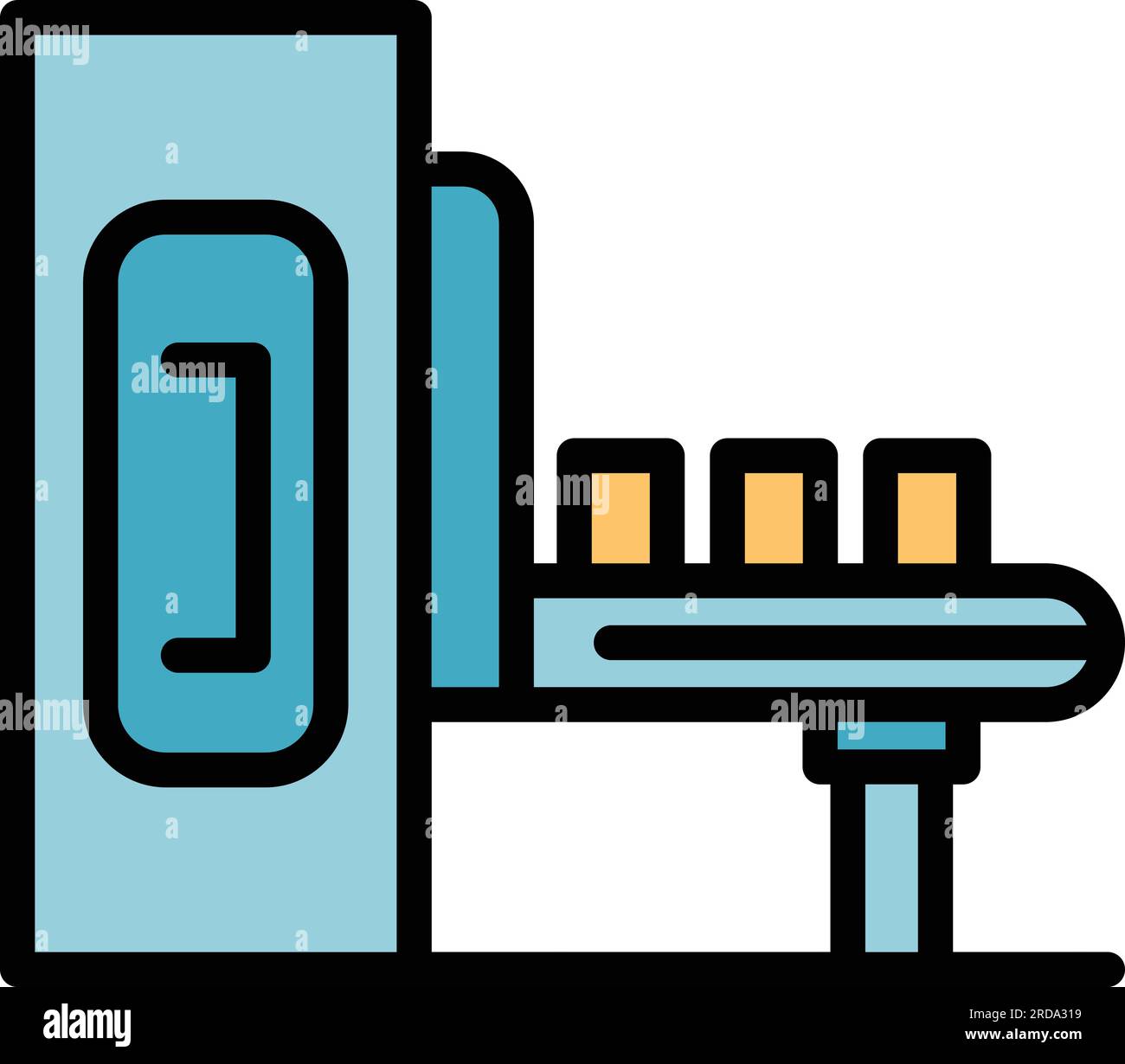 Factory output icon outline vector. Production process. Industry system ...