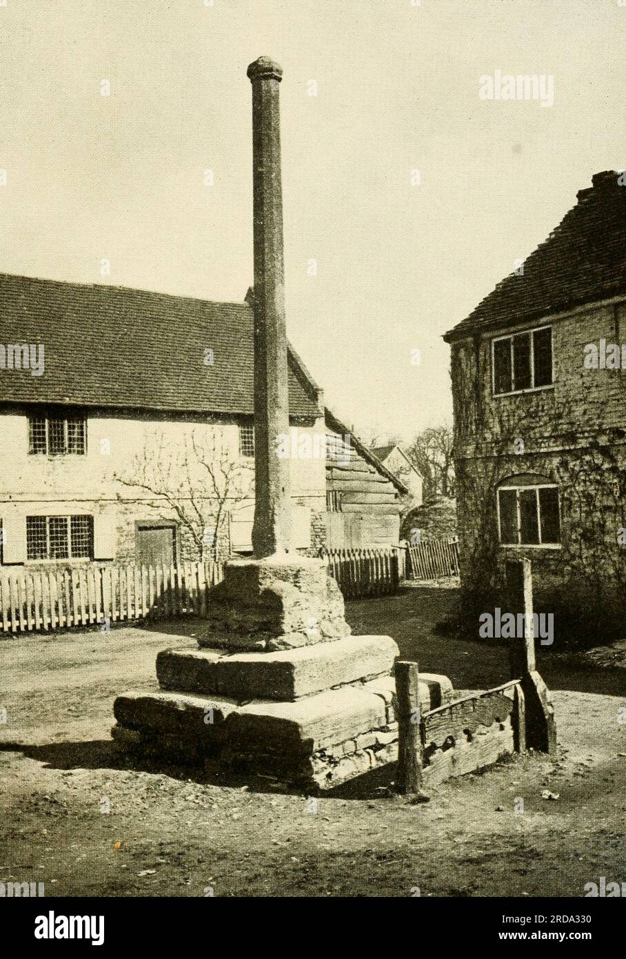 Town Cross, Stocks And Whipping Post, Ripple from the book ' In unfamiliar England ' a record of a seven thousand mile tour by motor of the unfrequented nooks and corners, and the shrines of especial interest, in England; with incursions into Scotland and Ireland by Murphy, Thomas Dowler, 1866-1928 Publisher Boston, L. C. Page 1910 Stock Photo