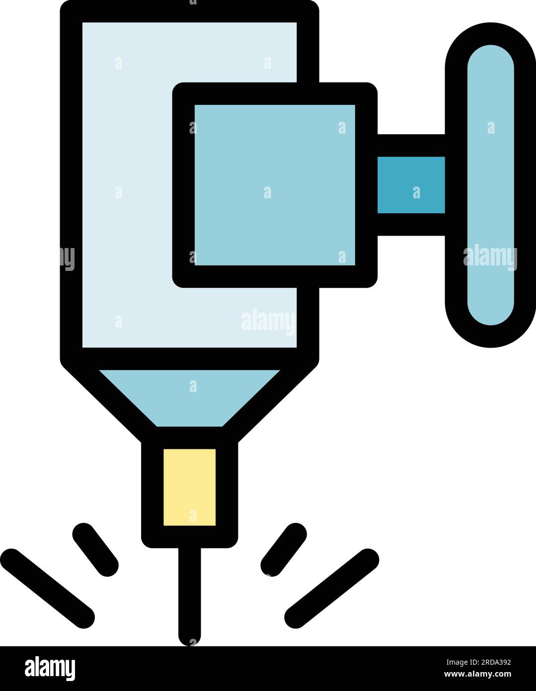 Press cnc machine icon outline vector. Work tool. Industry laser color flat Stock Vector