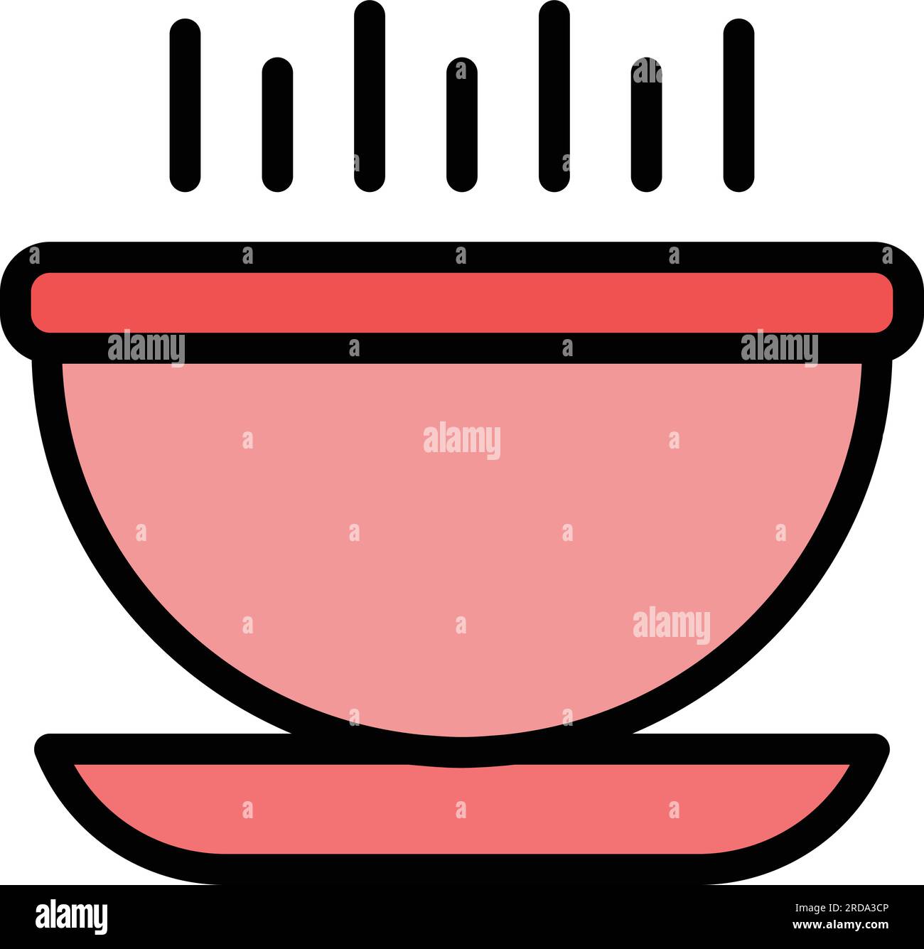 Warm cream soup icon outline vector. Pumpkin meal. Cooked food color flat Stock Vector