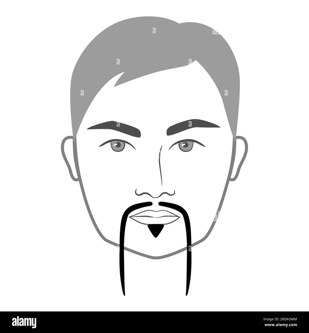 fu manchu beard clip art