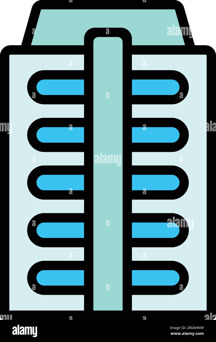 Modern multistory icon outline vector. City block. Building house color flat Stock Vector