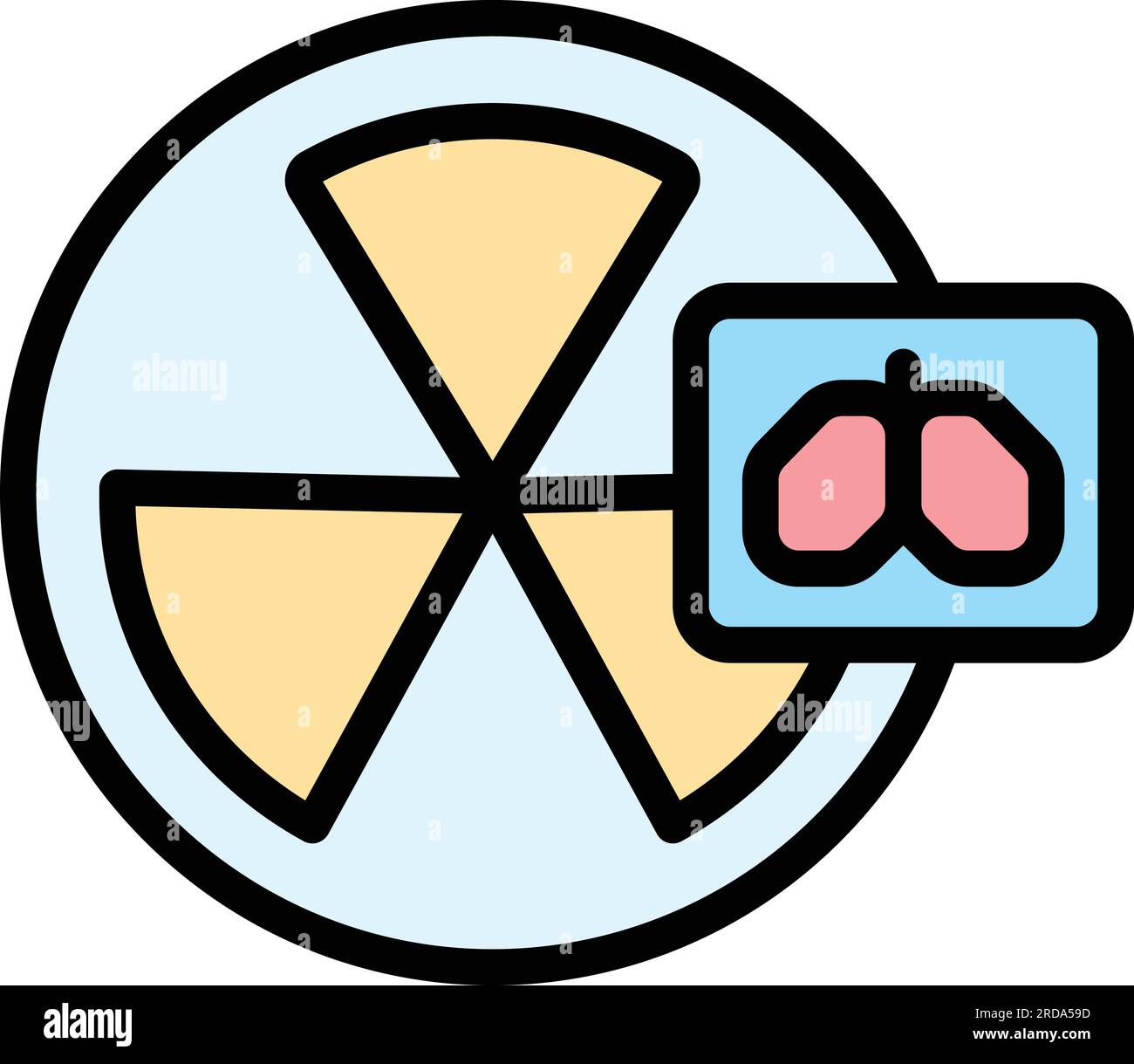 Roentgen diagnosis icon outline vector. Patient xray. Cancer lung color