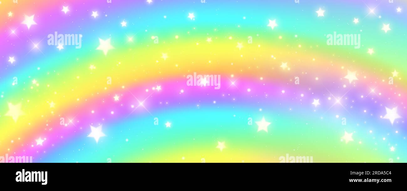 Rainbow gradient background with stars. Abstract spectrum color texture ...
