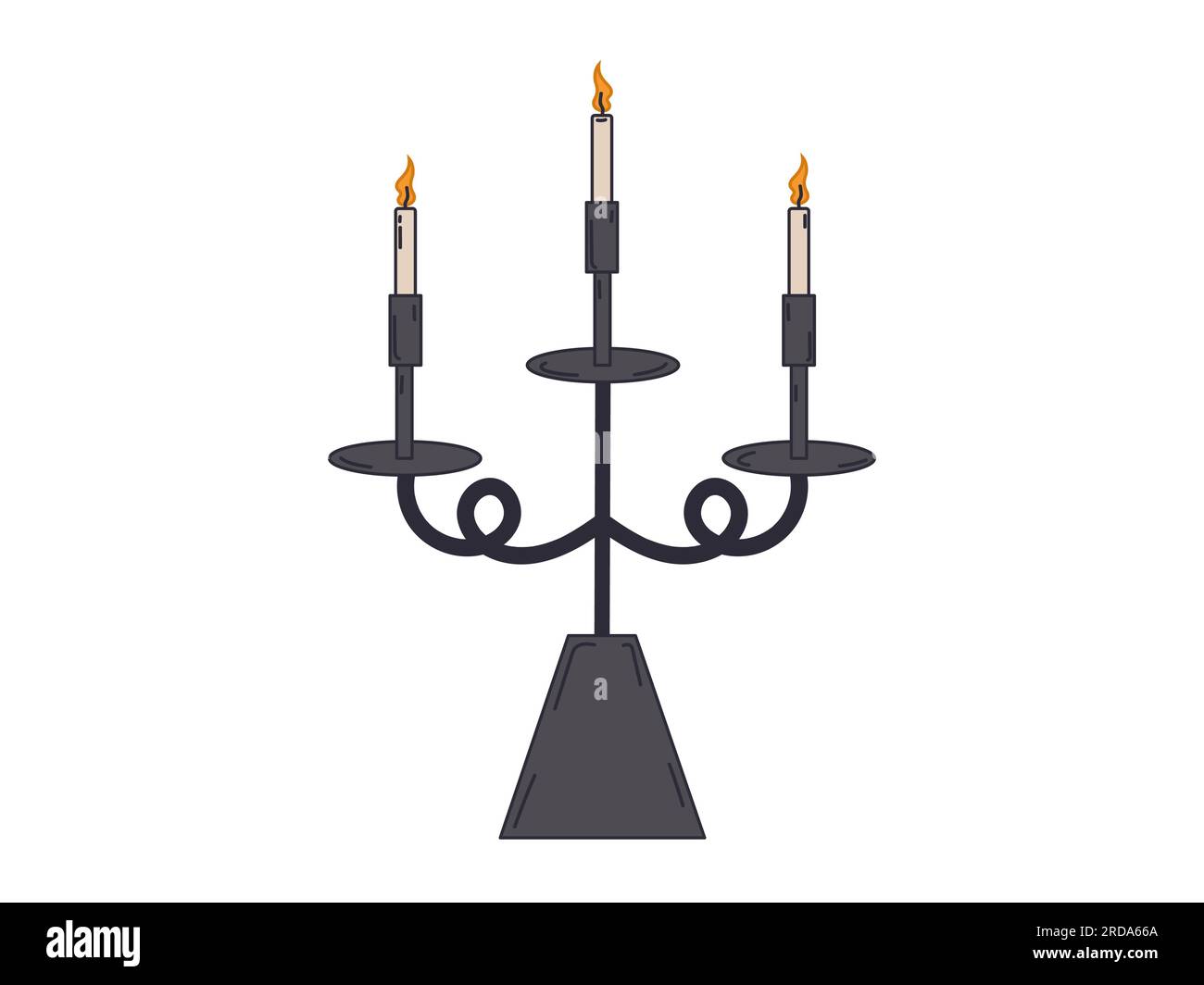 Halloween candles isolated on a white background. Clip art. Halloween